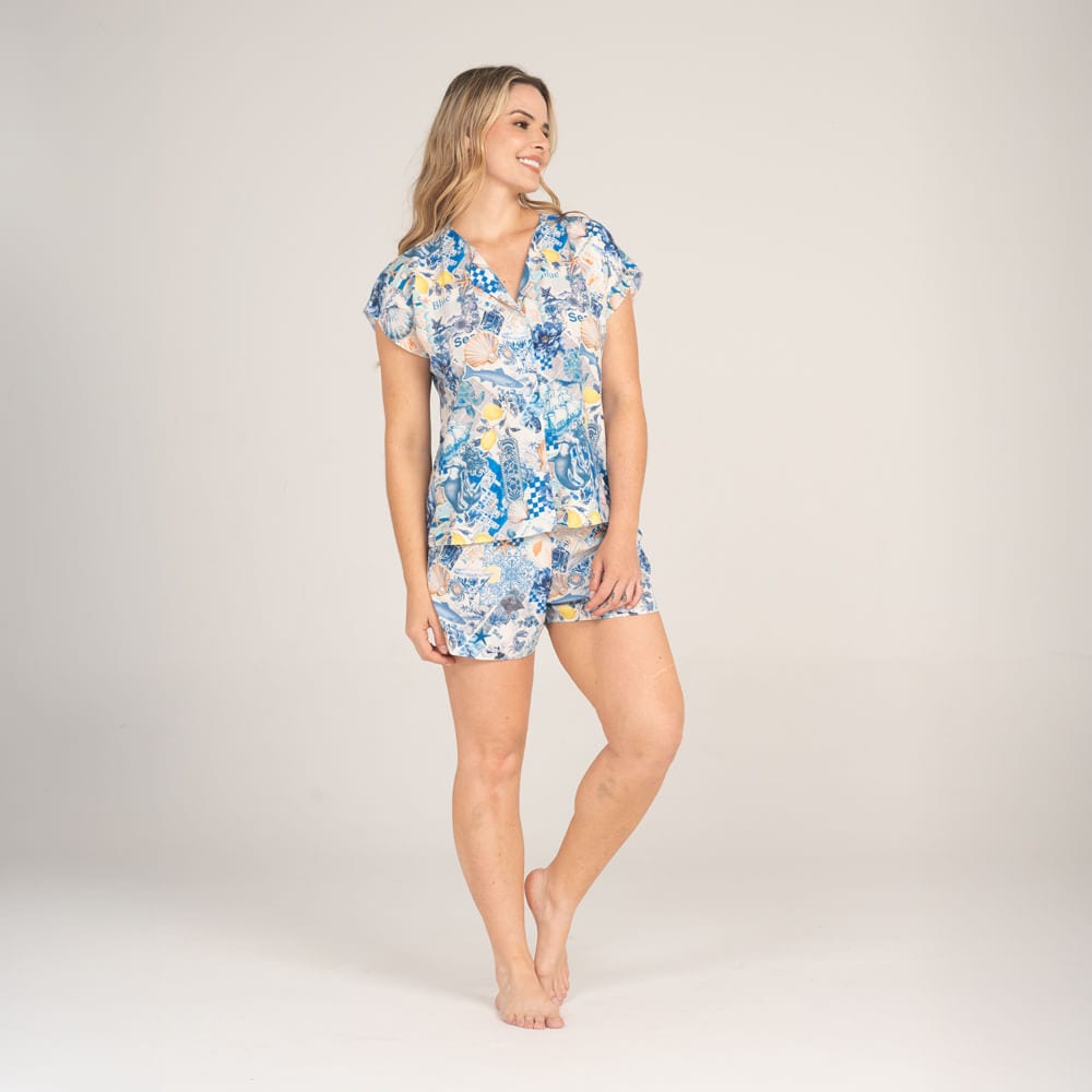 Conjunto de Pijama Short Arrecifes. - imagen 2