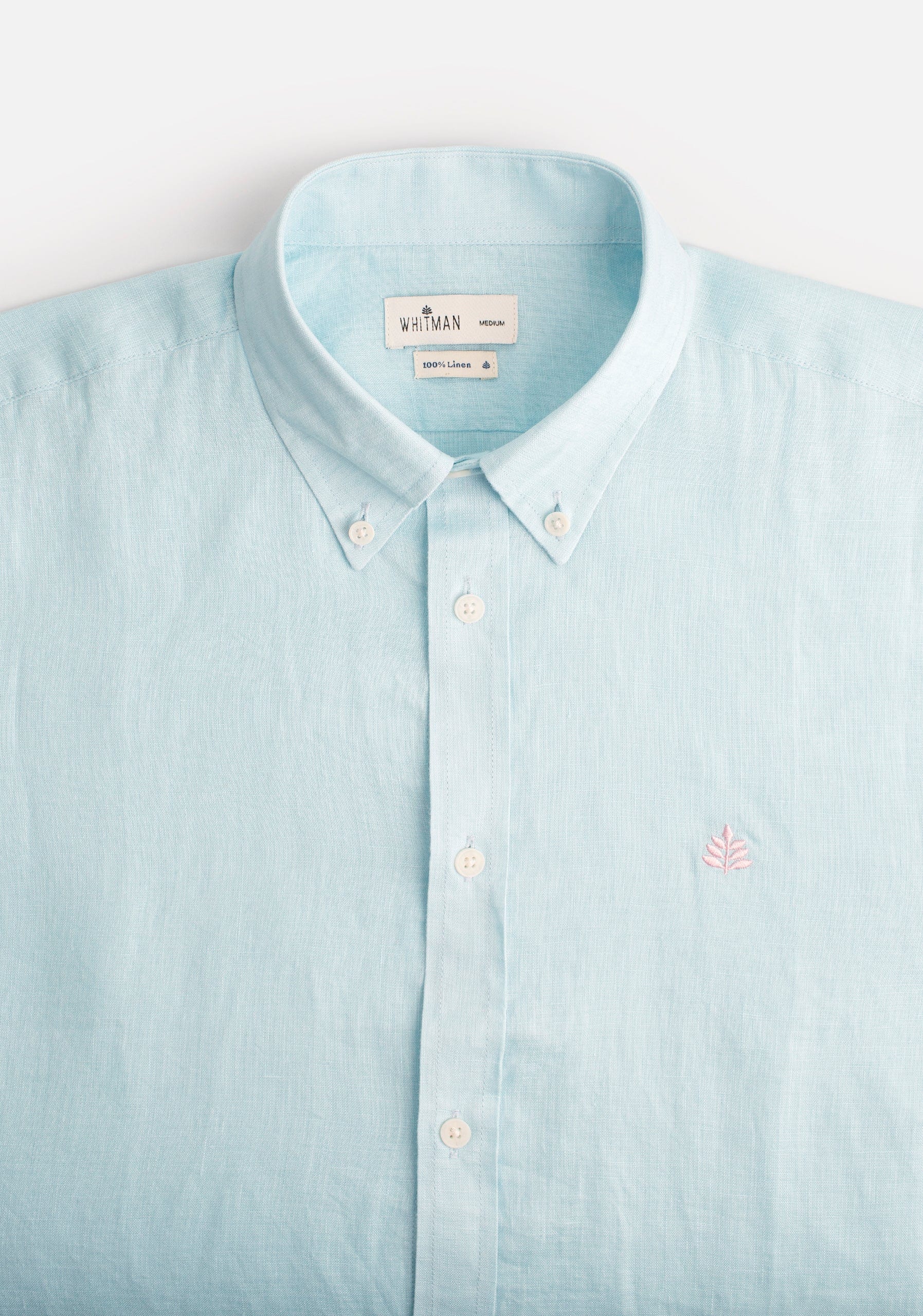 Camisa H Lino CBD Unicolor L-Ros Azul Claro - imagen 3