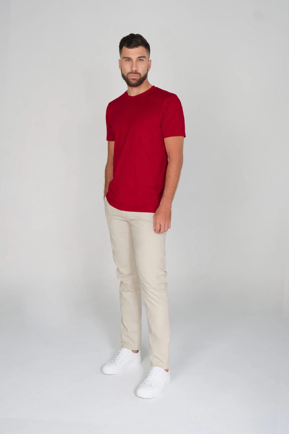 T-shirt Slim Fit 100% Algodón Rojo - imagen 2
