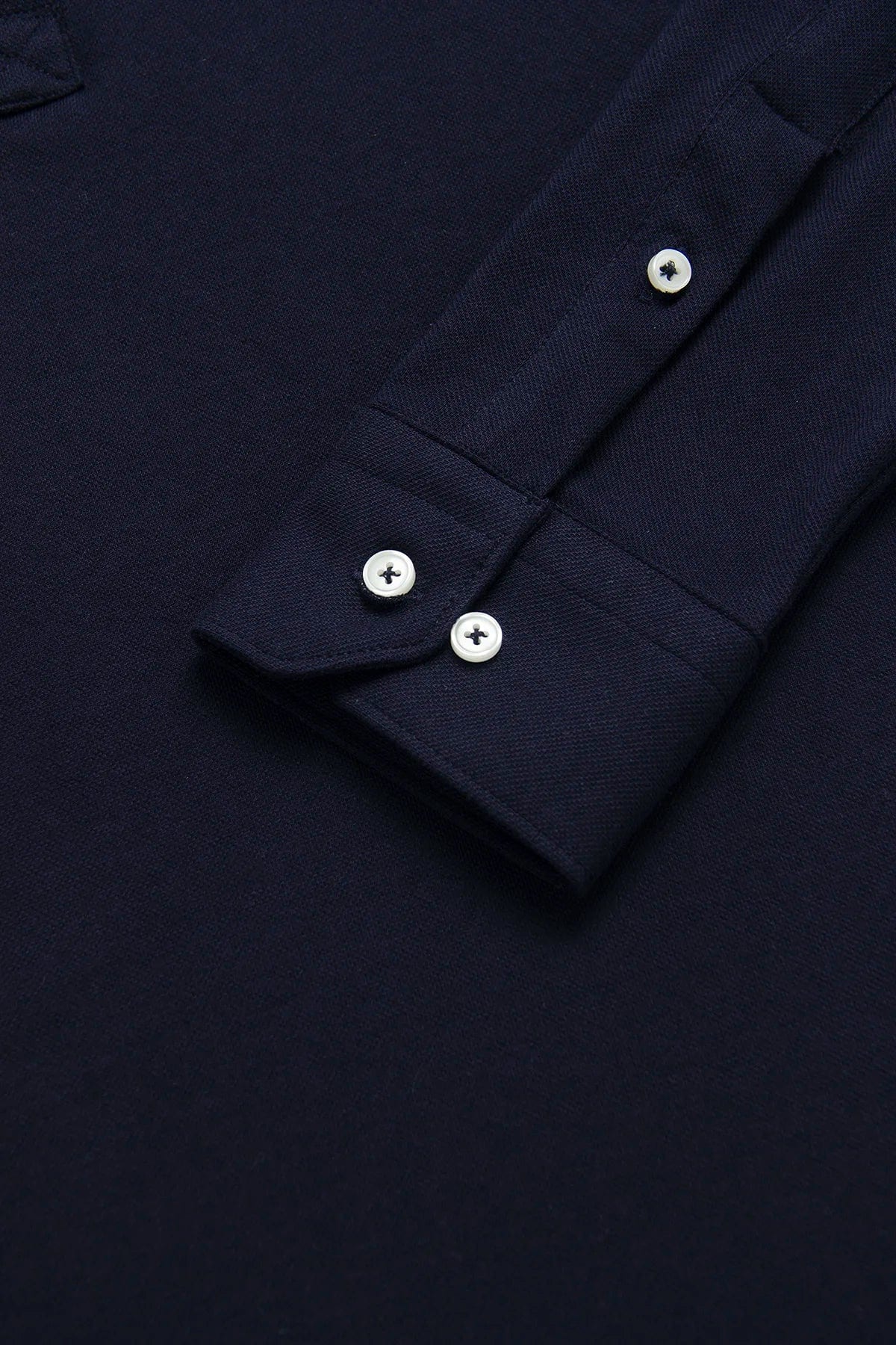 Camisa Piqué Polera Algodón Azul Oscuro - imagen 3