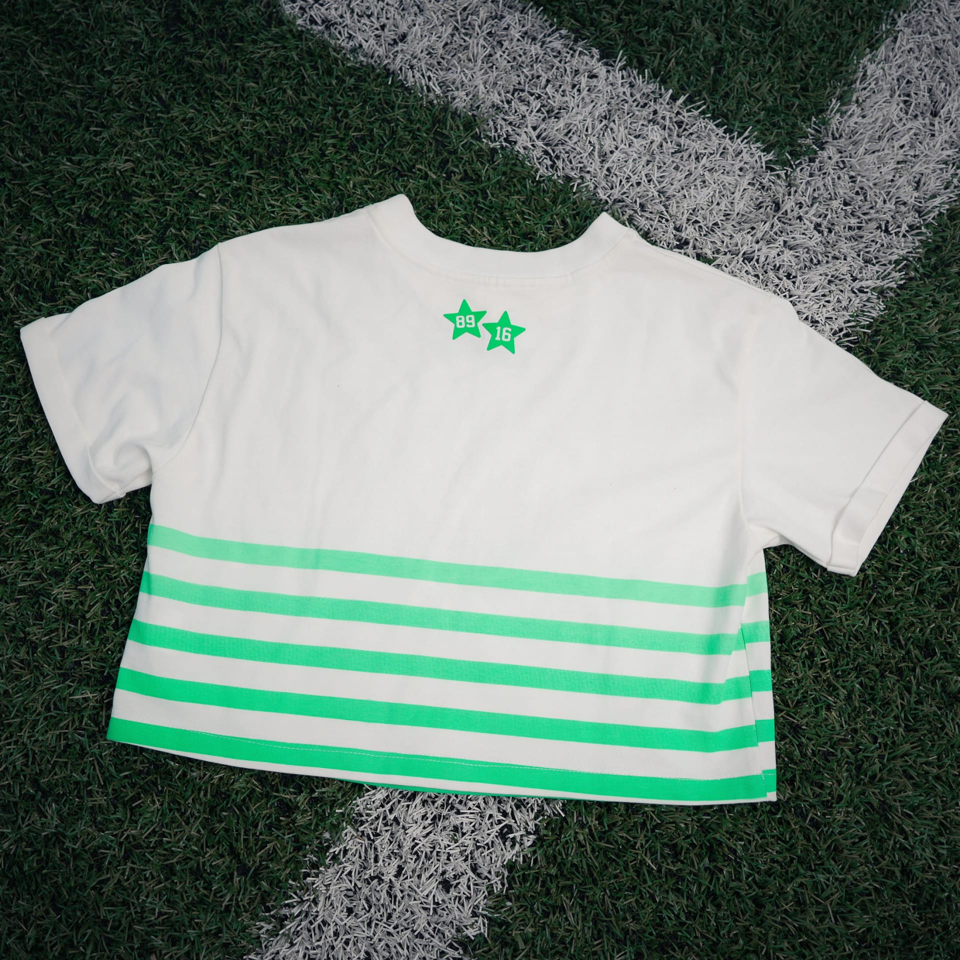 CAMISETA CROP RAYAS VERDES MUJER - imagen 2