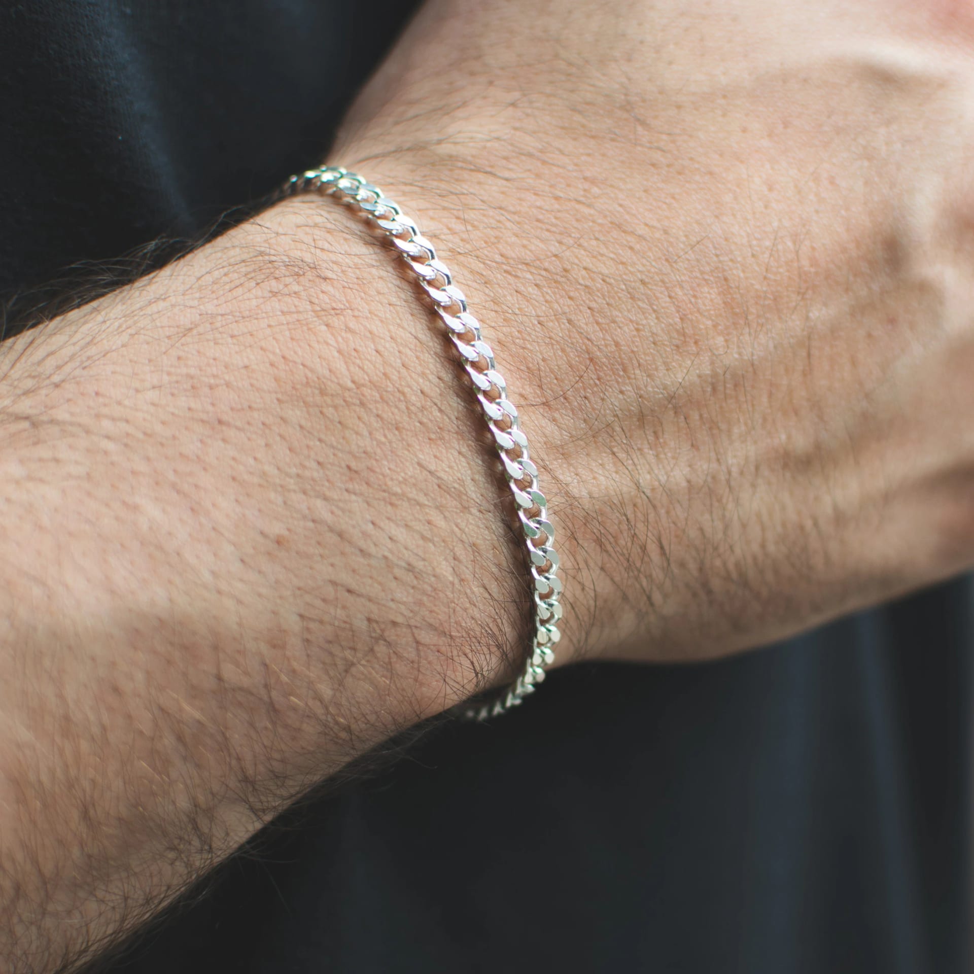 Pulsera Cubana 4mm Plata Ley 925 - imagen 1
