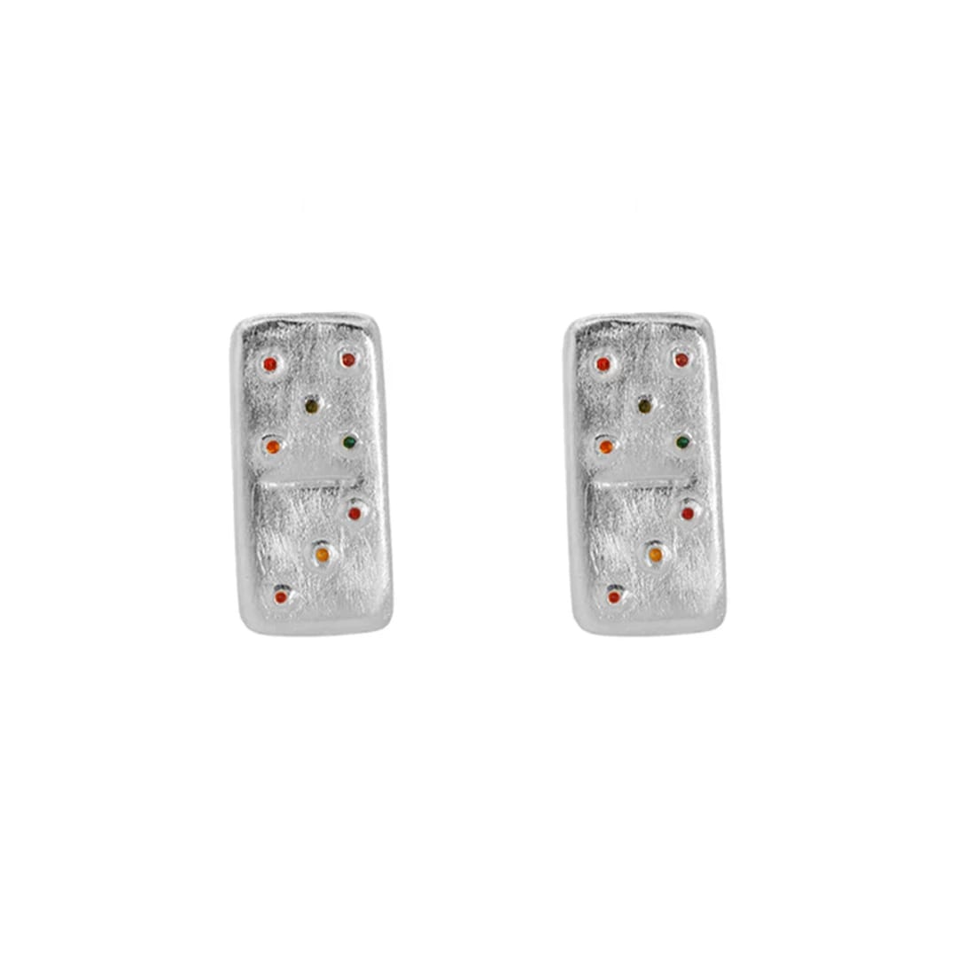 Aretes Dominó Mini Plata - imagen 1