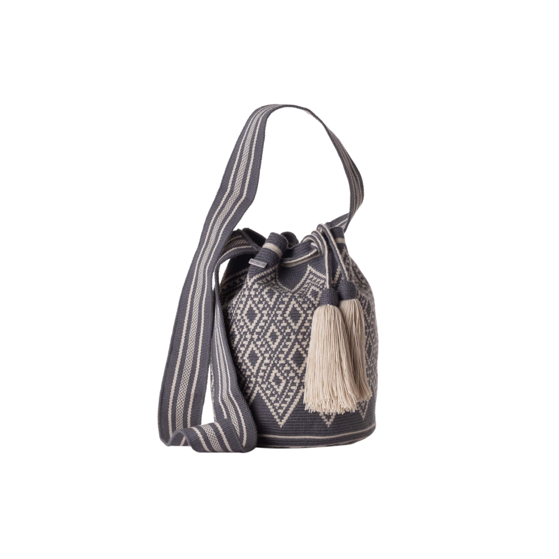Mochila Wayuu Gris con Correa Larga - imagen 2