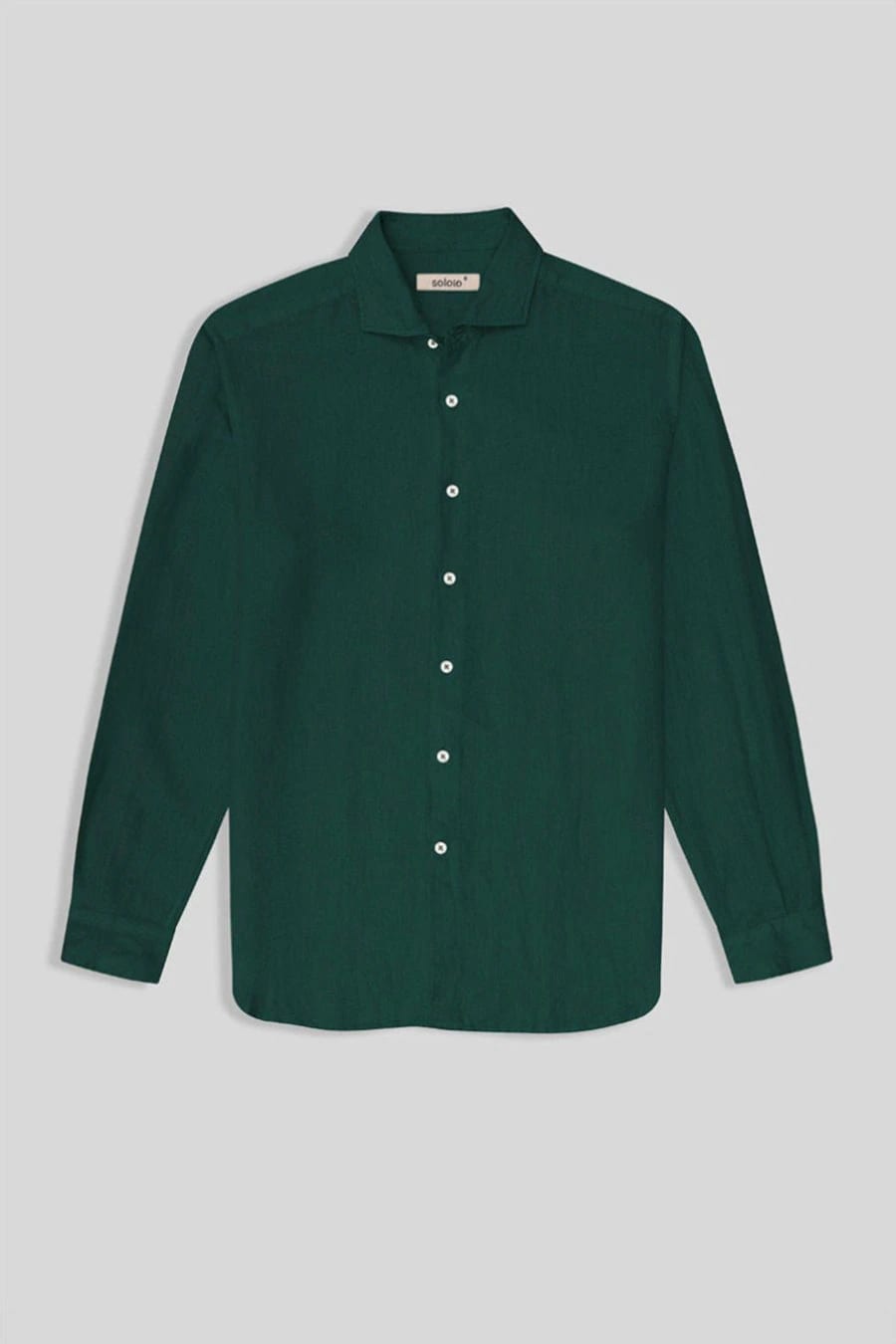 Men's linen shirt dark green - imagen 1