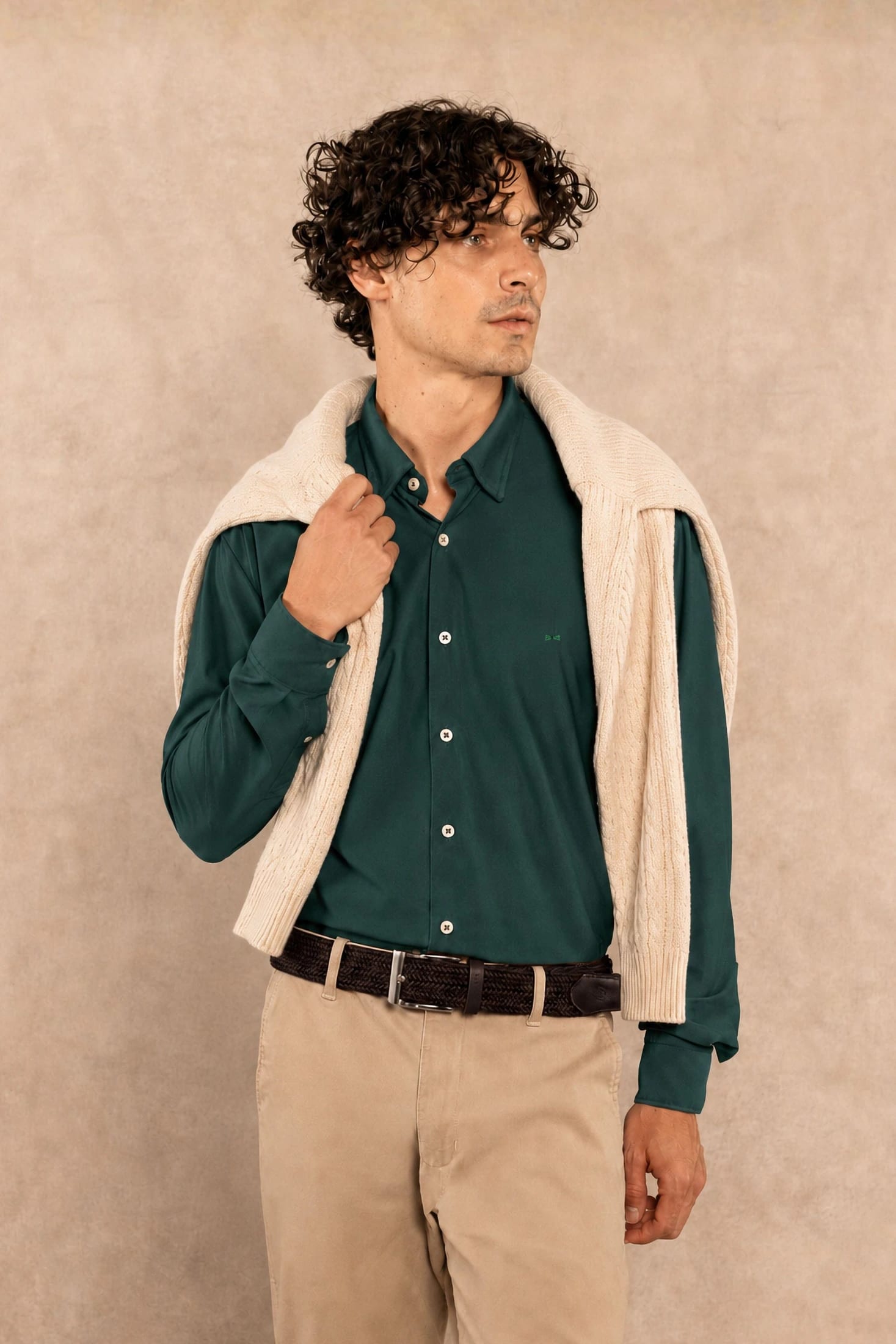 Camisa Performance Oxford Esmerald - imagen 1