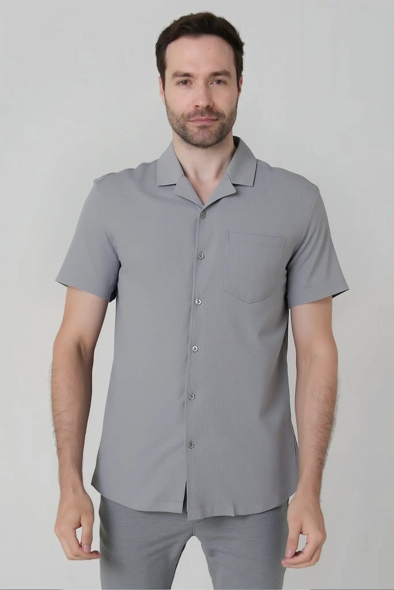 Camisa con textura manga corta para hombre Jon Sonen 087224001 - imagen 2