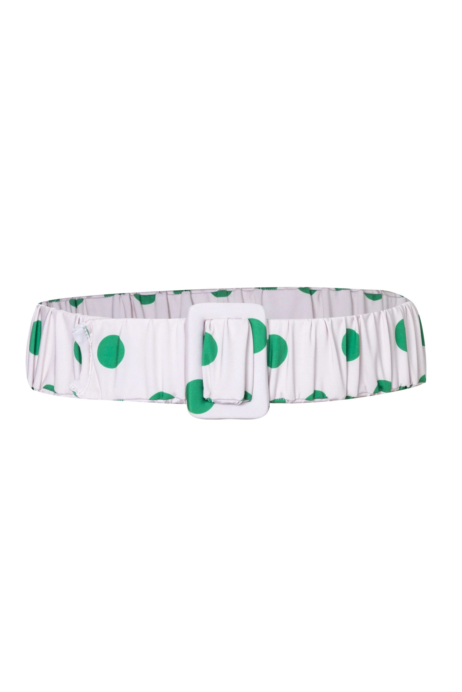 Ruched Belt / Green Polka - Ivory - imagen 1
