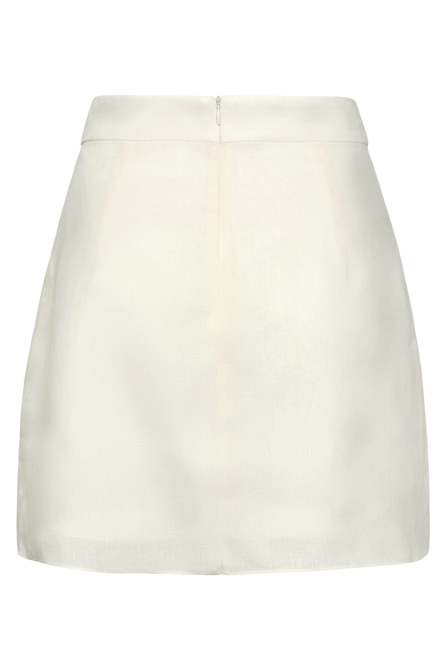 Carmelita Embroidered Linen Mini Skirt / Ivory Green Buganvilias - imagen 3