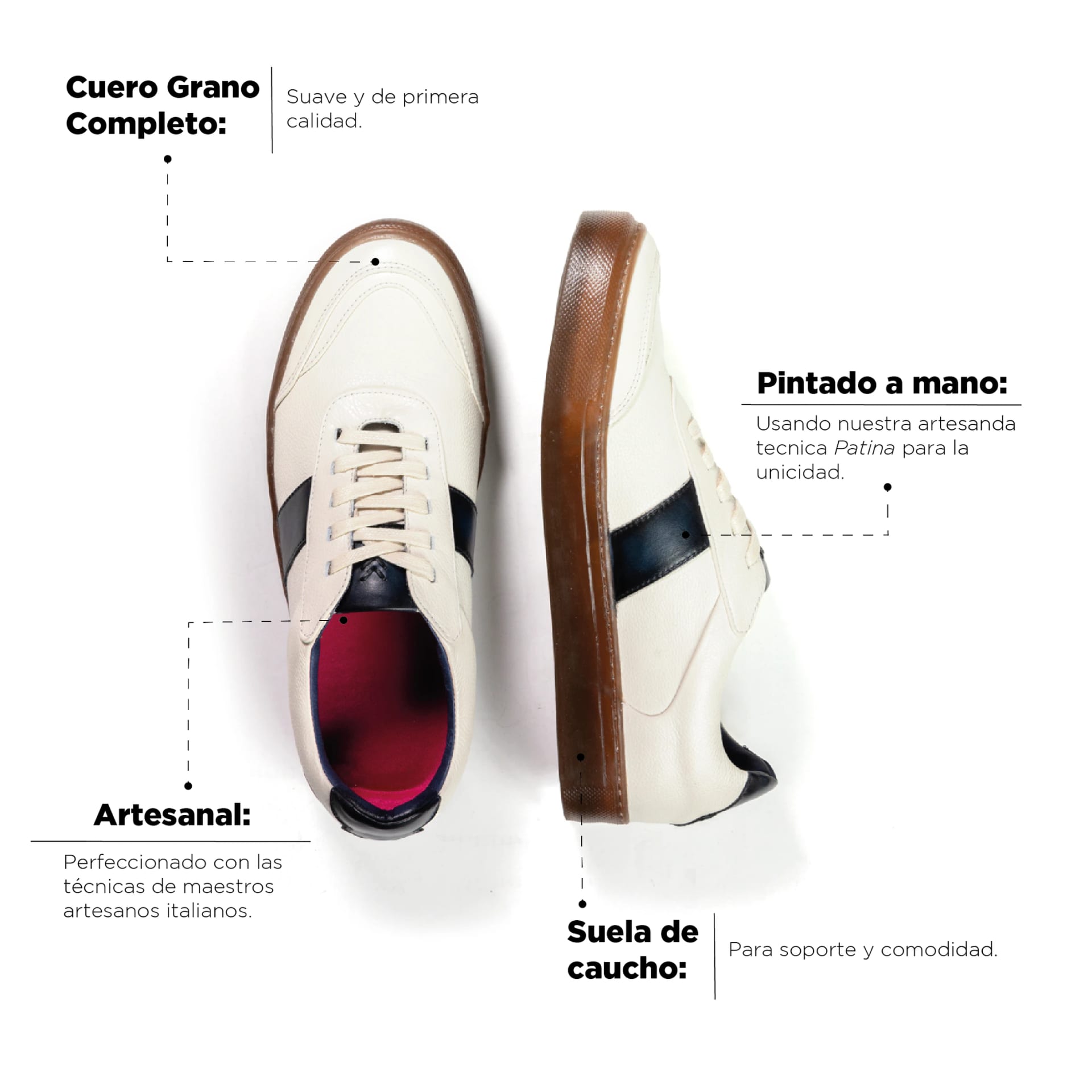 Sneaker Pisa Beige-Azul - imagen 4