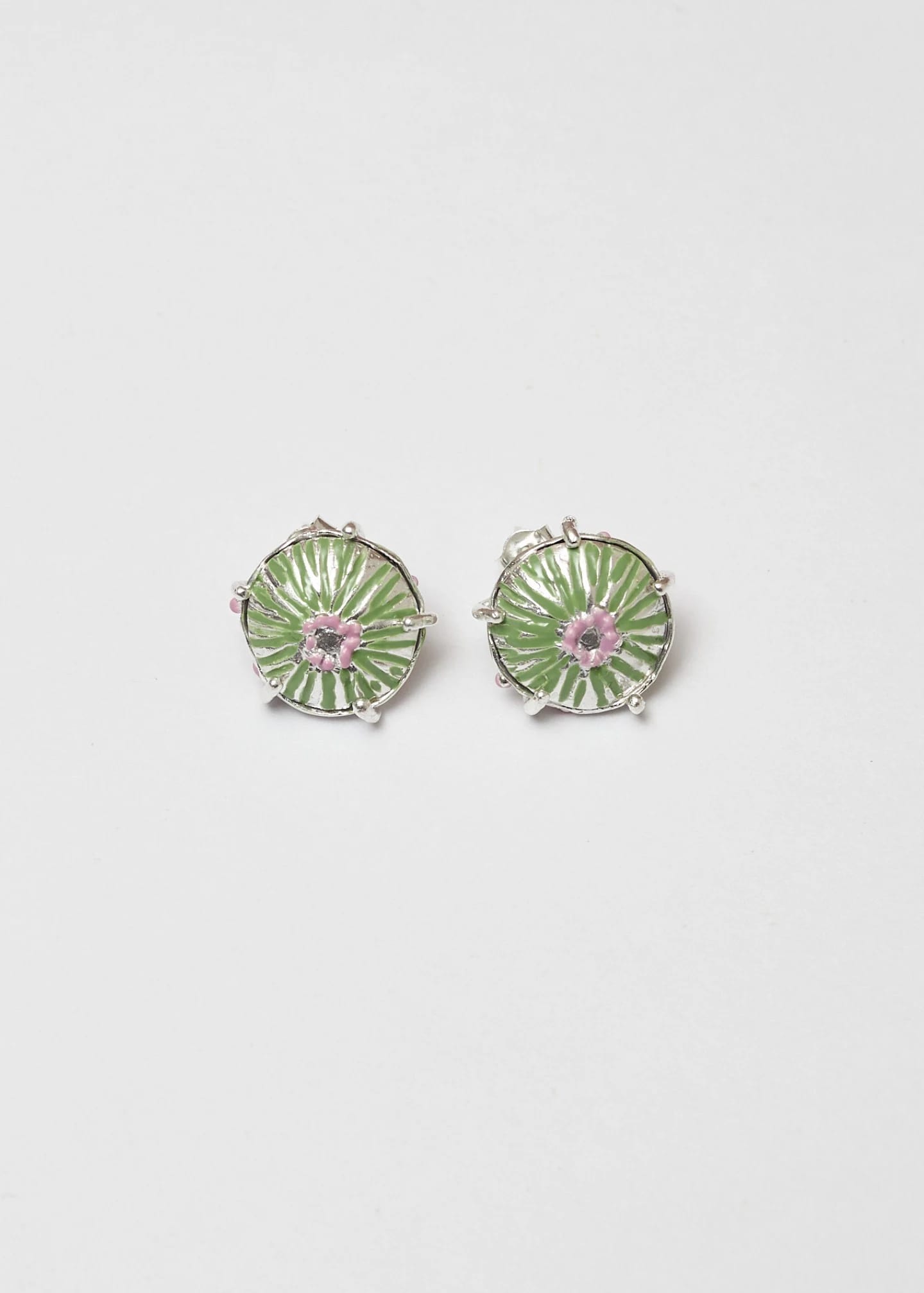 Aretes midi sombrerito pistacho lila - imagen 4