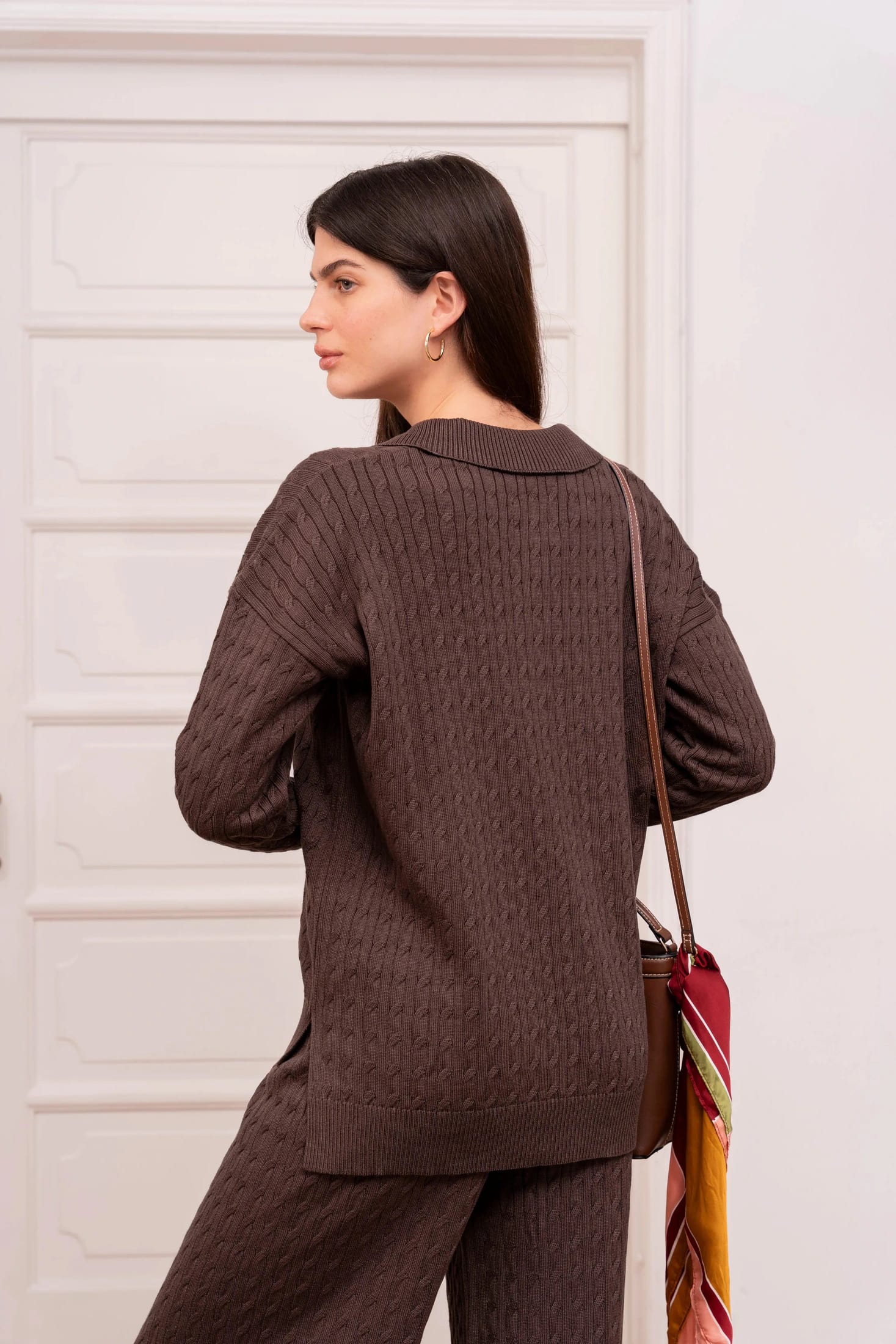 Outfit Set Trenzado Café Mujer - imagen 3