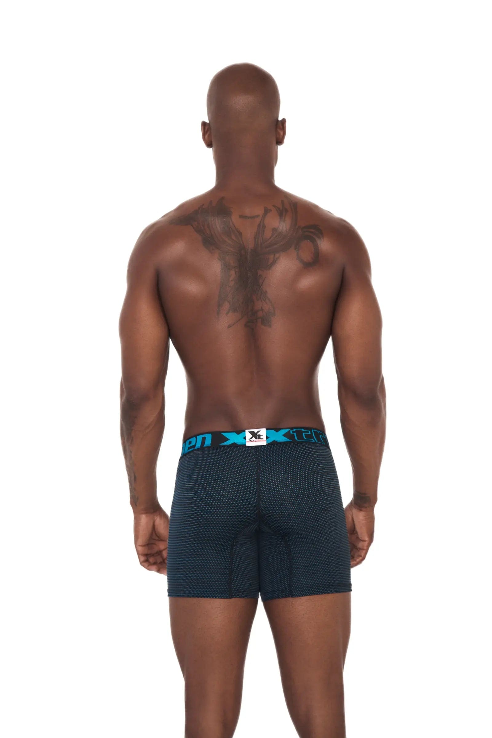 BOXER CLASICO FULL MICROFIBRA NEGRO TURQUESA - imagen 2