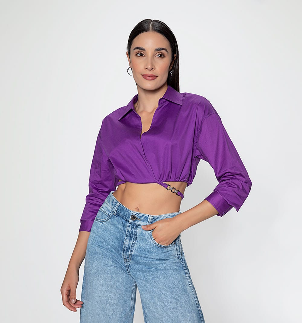 Blusa  crop manga larga - imagen 3