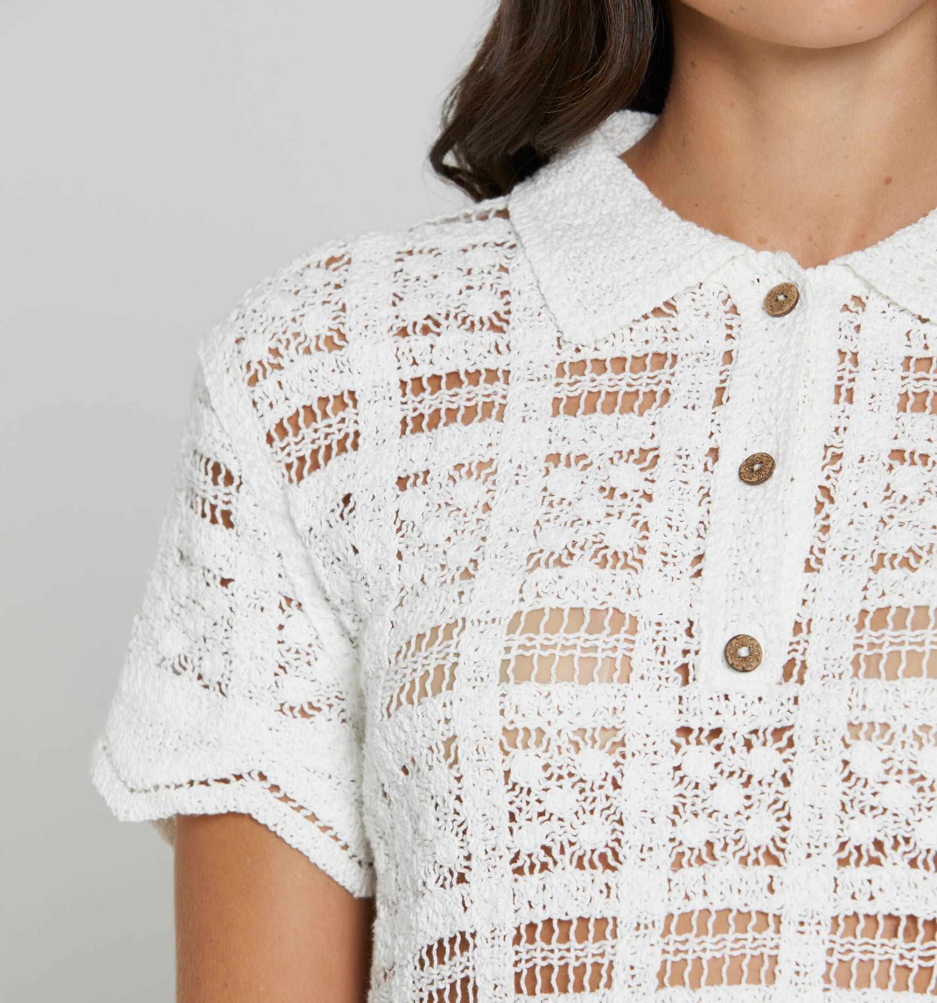 Blusa manga corta en crochet - imagen 4