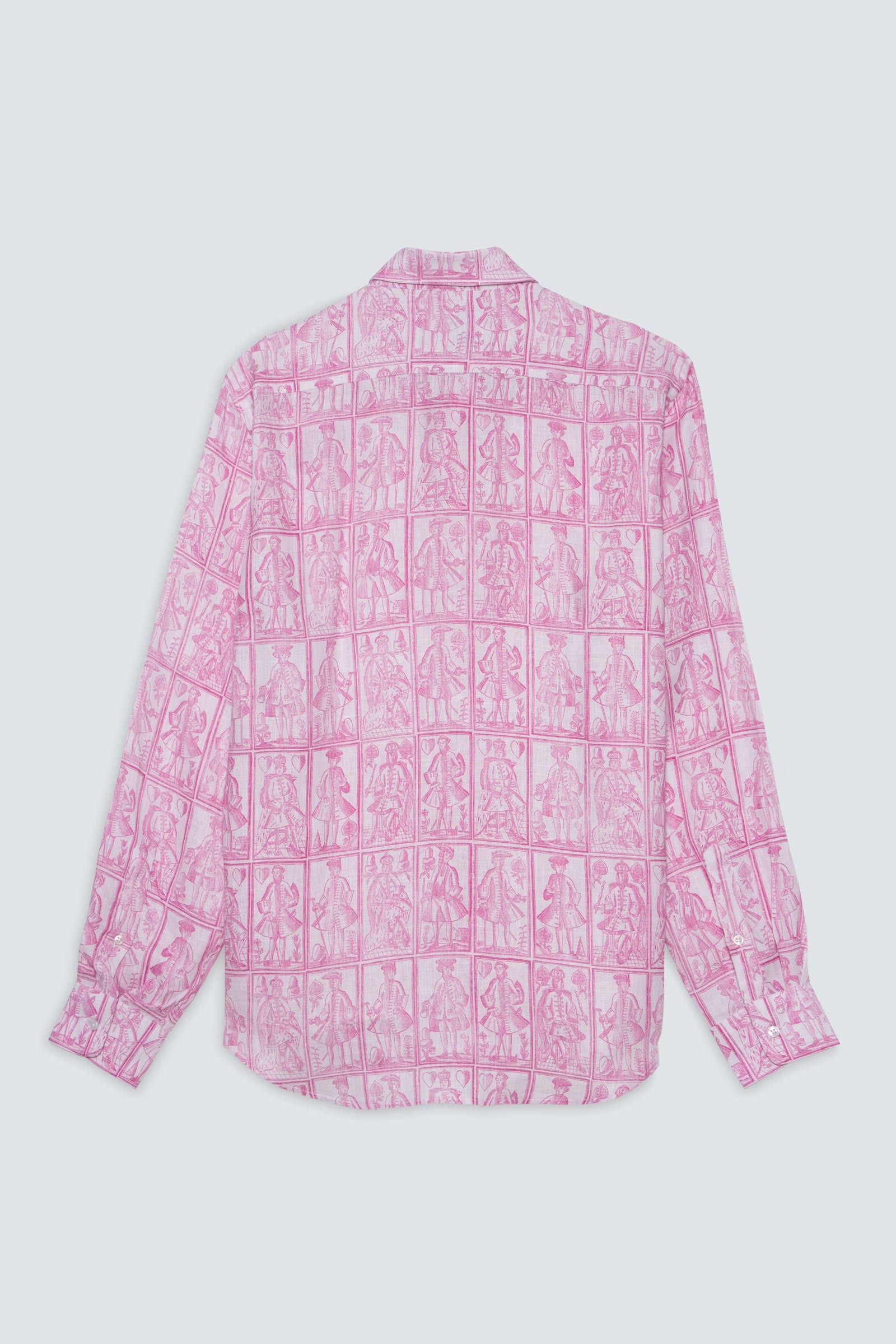 Men's linen shirt pink cards - imagen 6