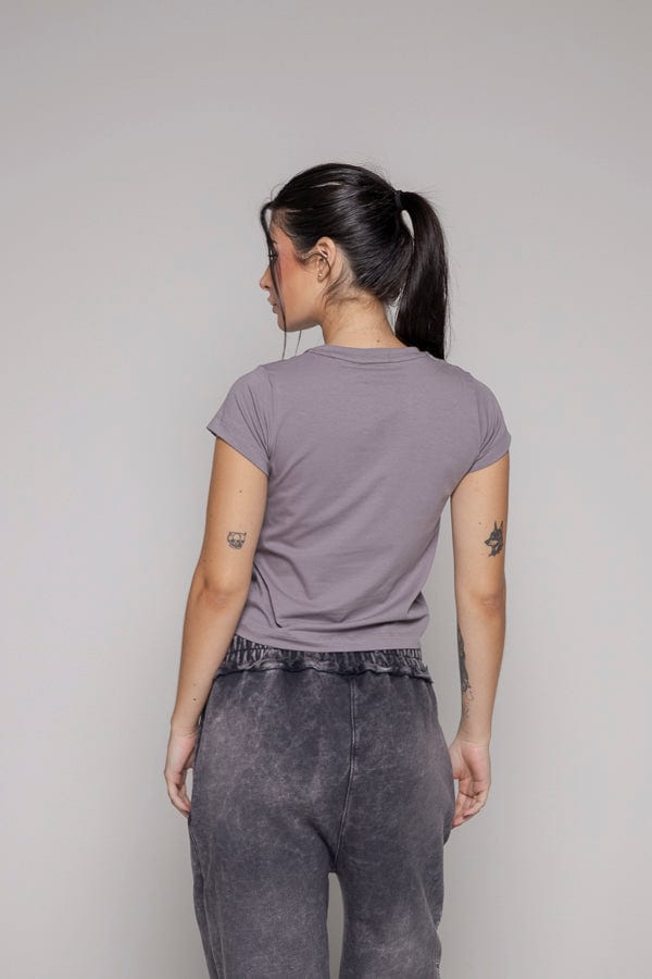 Crop T-Shirt boobs Unspeakable-Gris - imagen 4