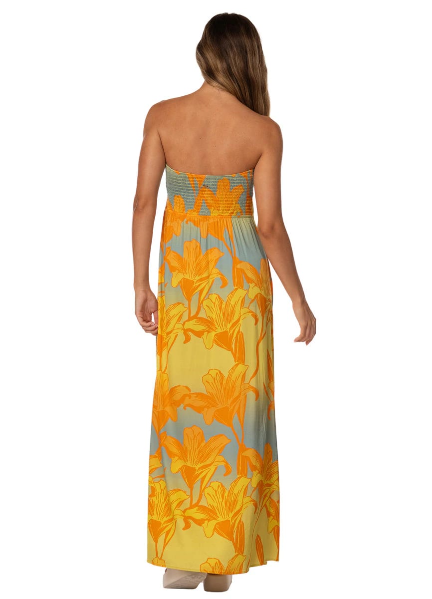 Maaji Golden Lily Crimson Long Dress - imagen 2