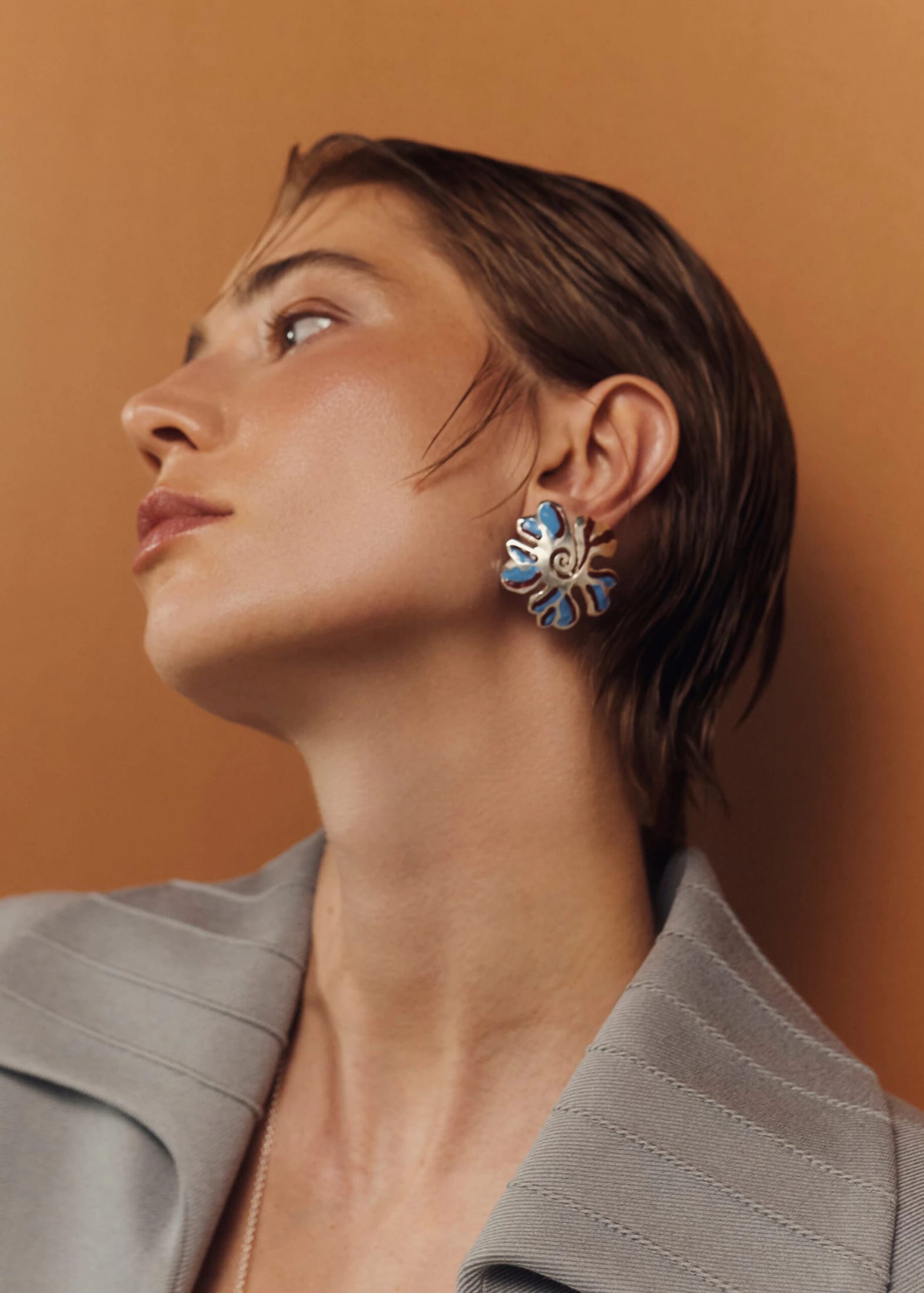 Aretes Aurora Espiral Azul - imagen 1