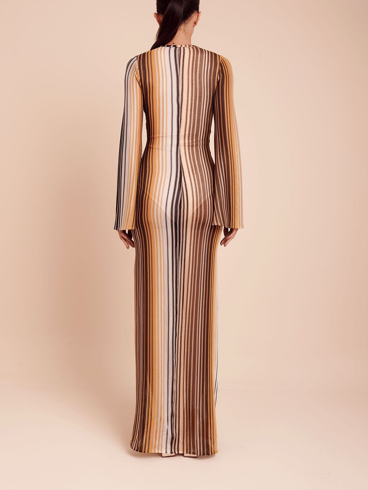 DALI DRESS BROWN MULTI STRIPE - imagen 4