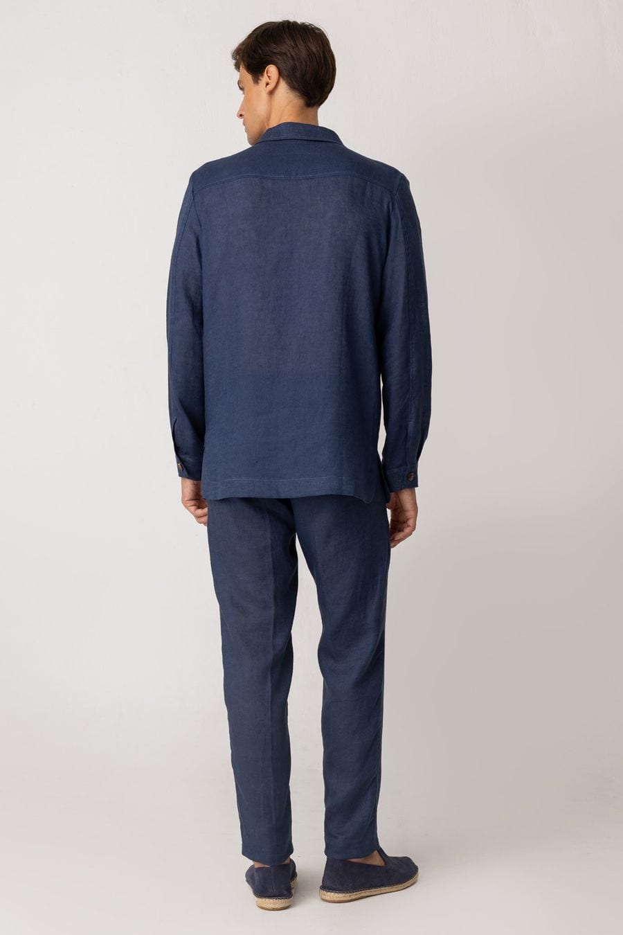 Men's linen jacket blue battista - imagen 2