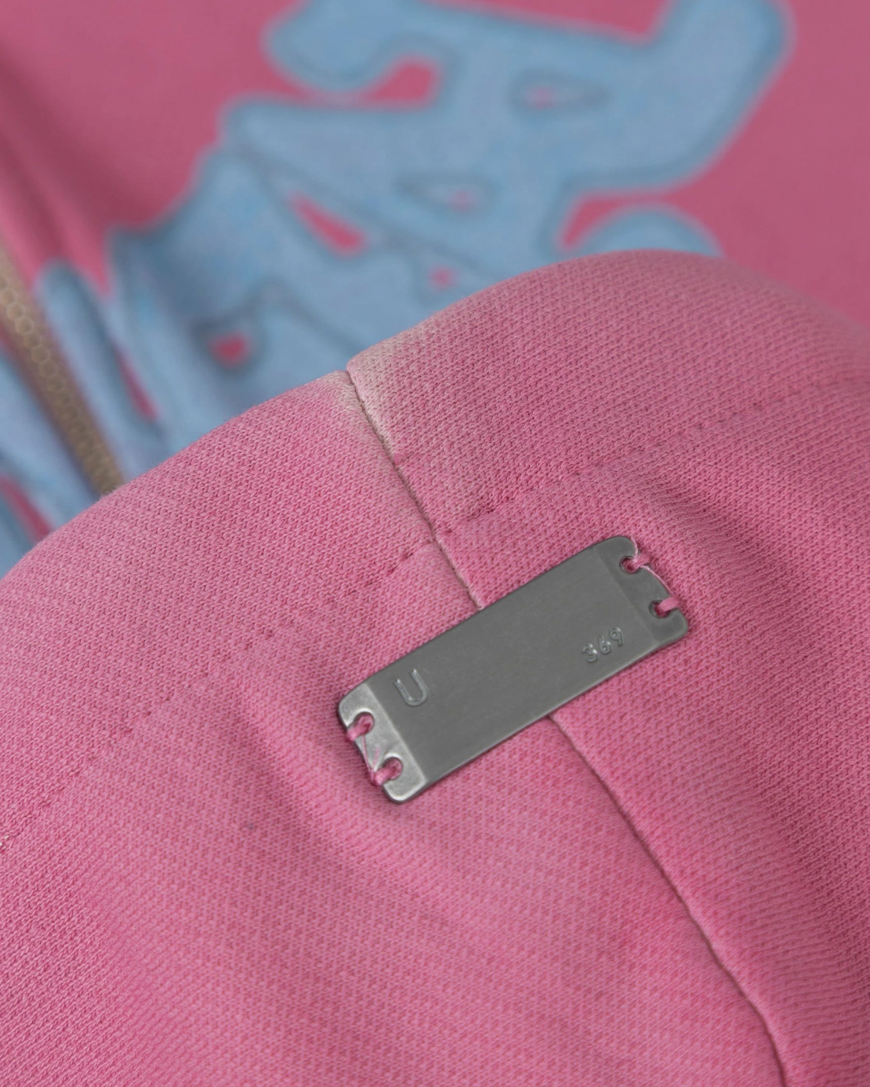 W Holy State UNDRGLD Zip Up Boxy Fit Hoodie Faded Pink - imagen 6