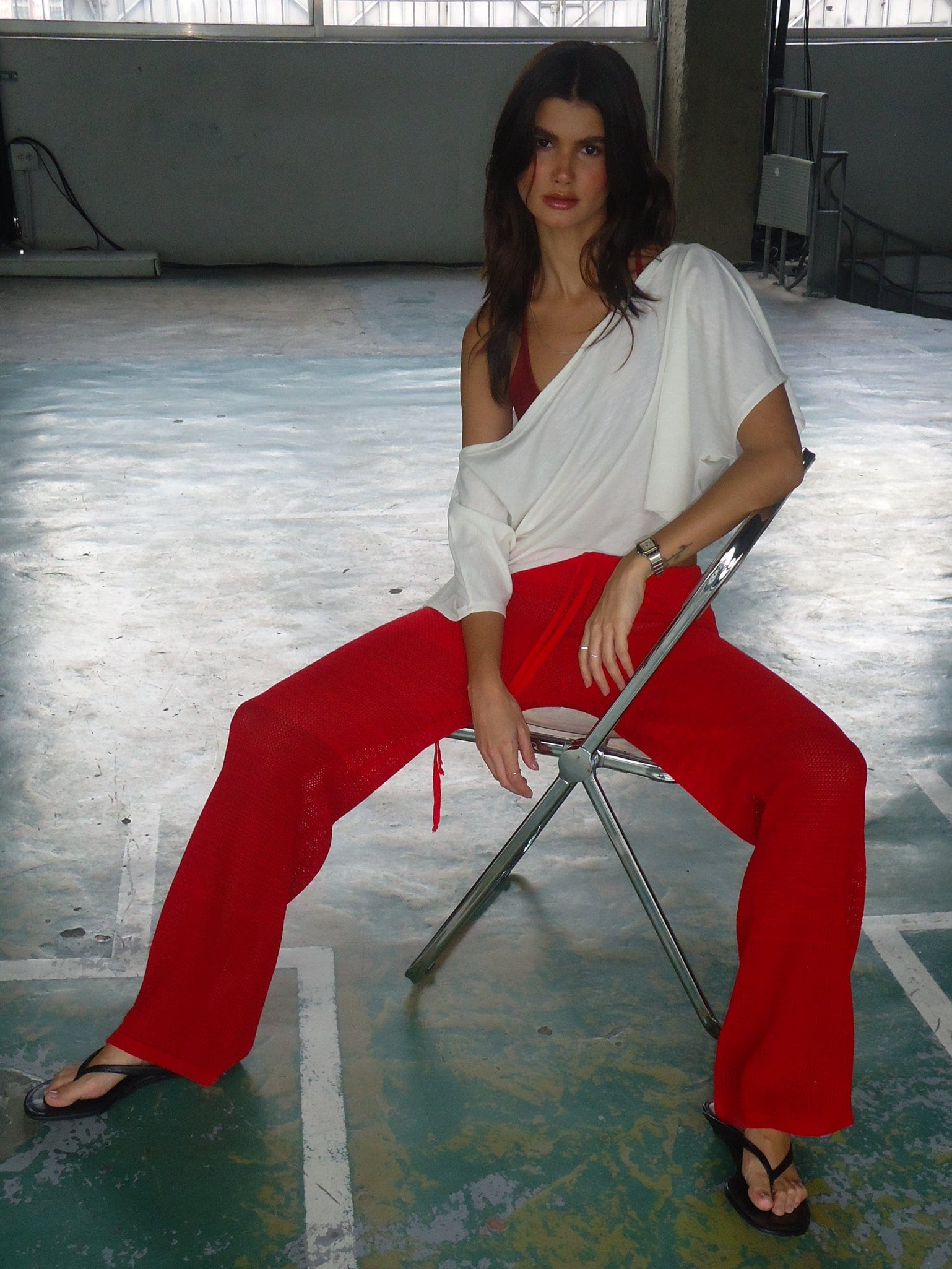CLASSIC KNIT PANT - ROBUST RED - imagen 2