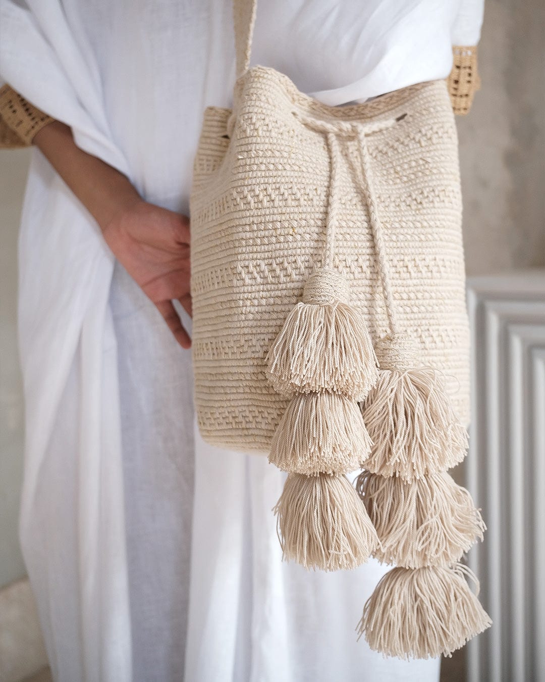 Mochila wayuu Basic Sand - imagen 9