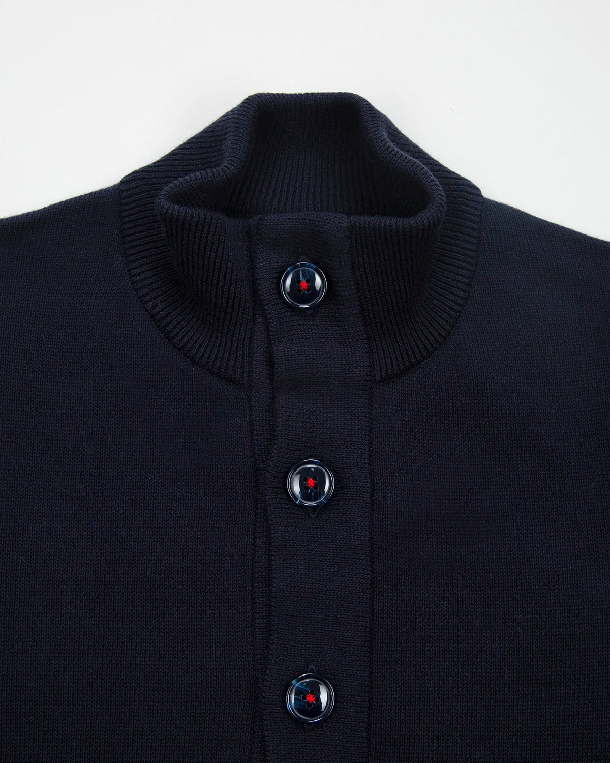 Chaqueta Punto Botón Contraste Algodón Azul Oscuro - imagen 2