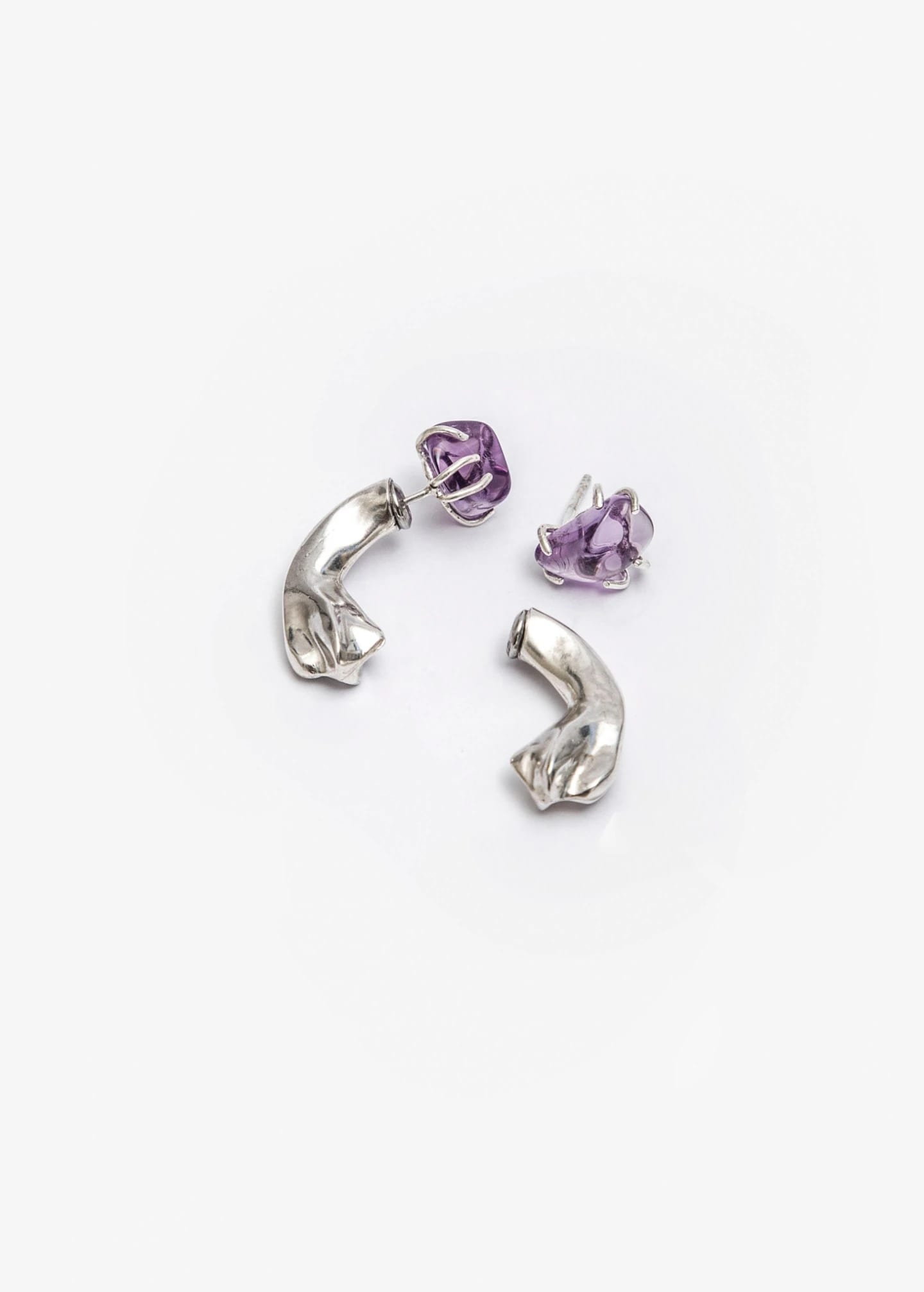 Aretes Amethyst mini Petal Curve - imagen 3