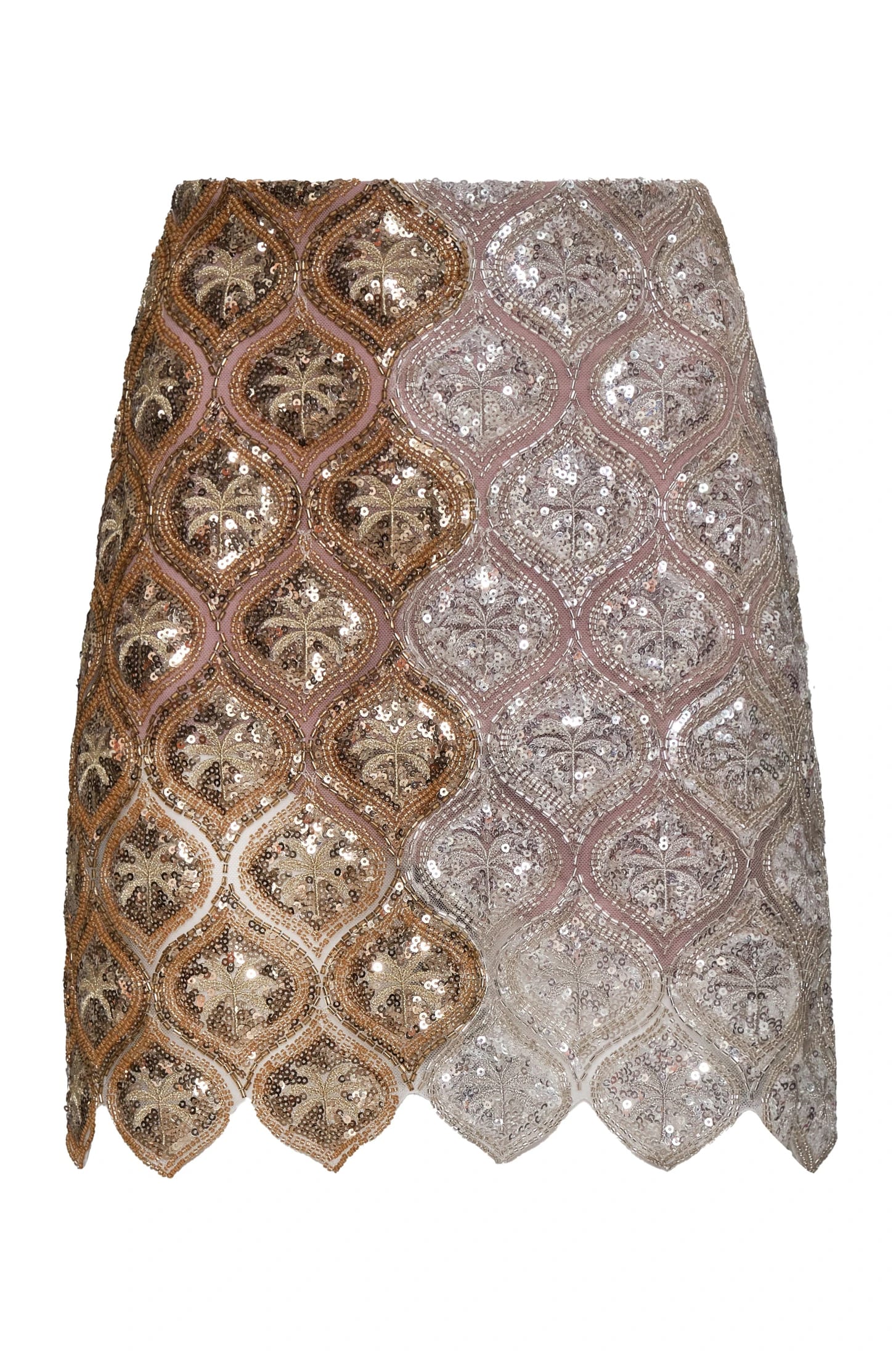 Las Ventas Palms Sequined Mini Skirt / Silver & Gold - imagen 2