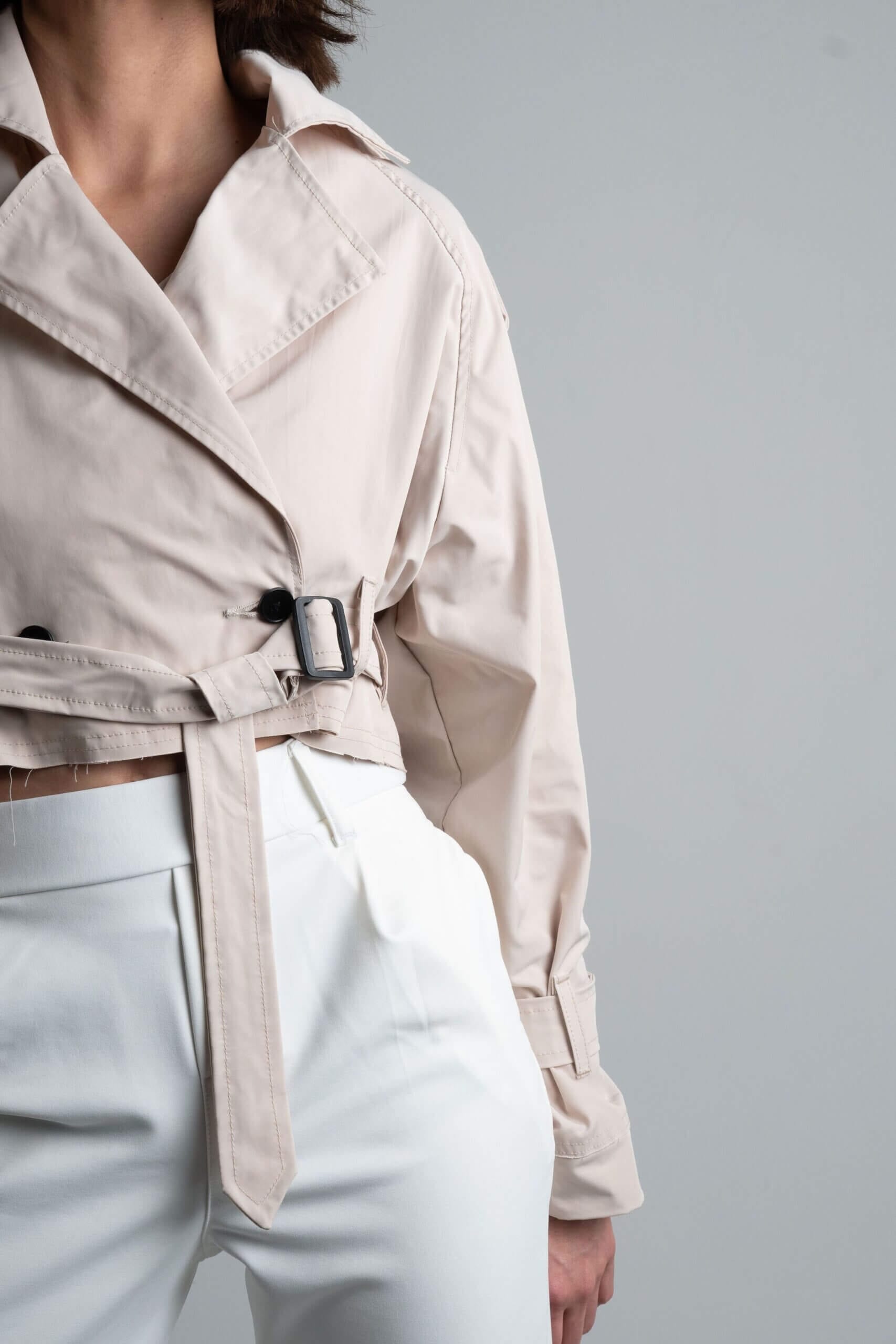 Gabardina Corta Beige - imagen 2