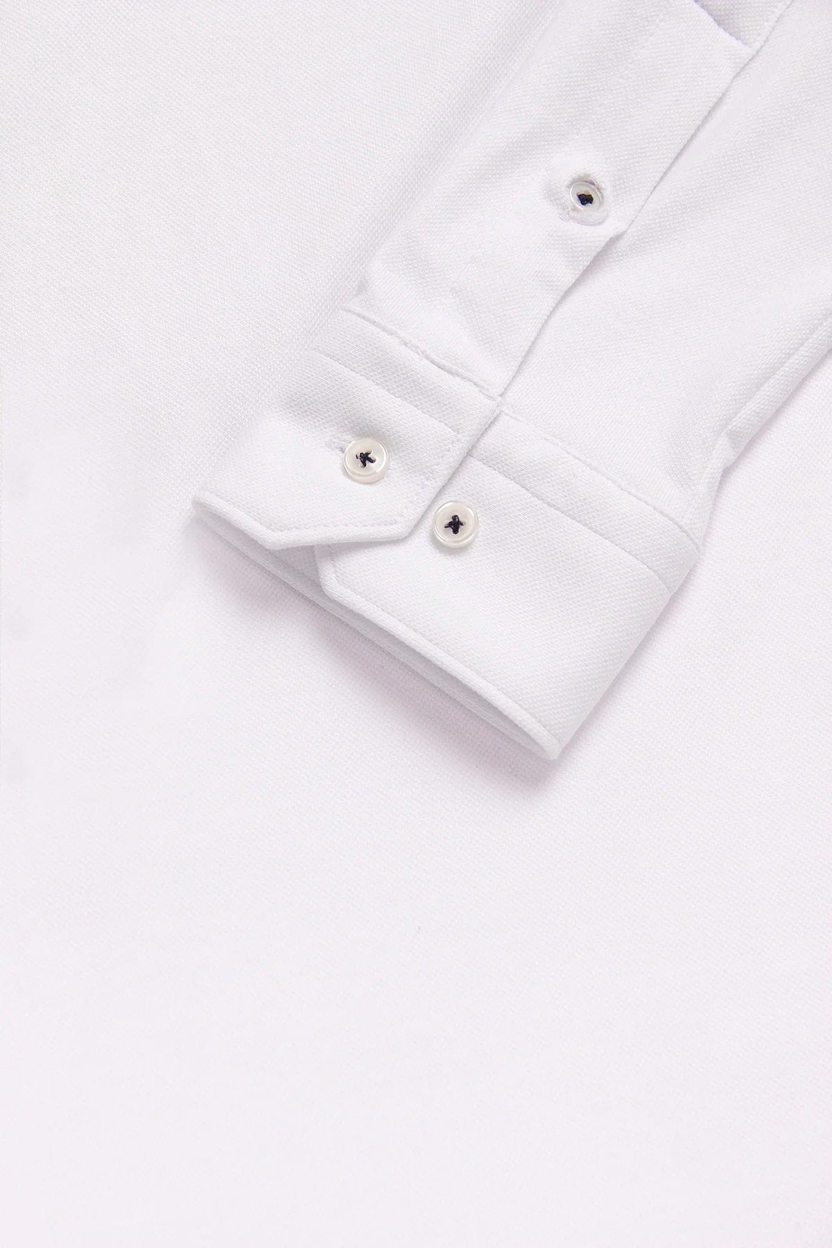Camisa Piqué Polera Algodón Blanco - imagen 3