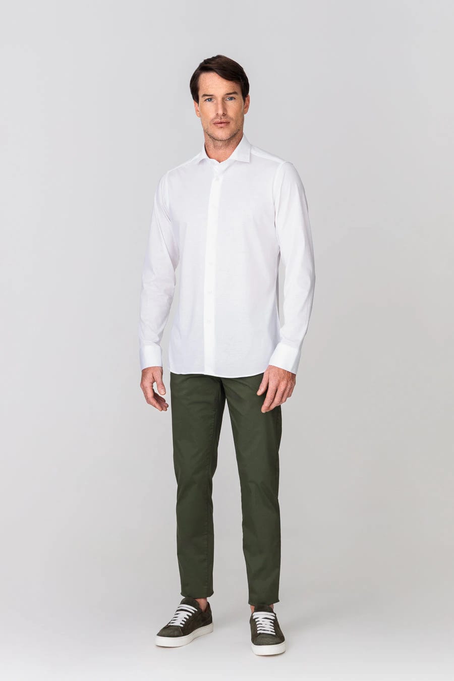 Men's cotton shirt white jersey - imagen 1