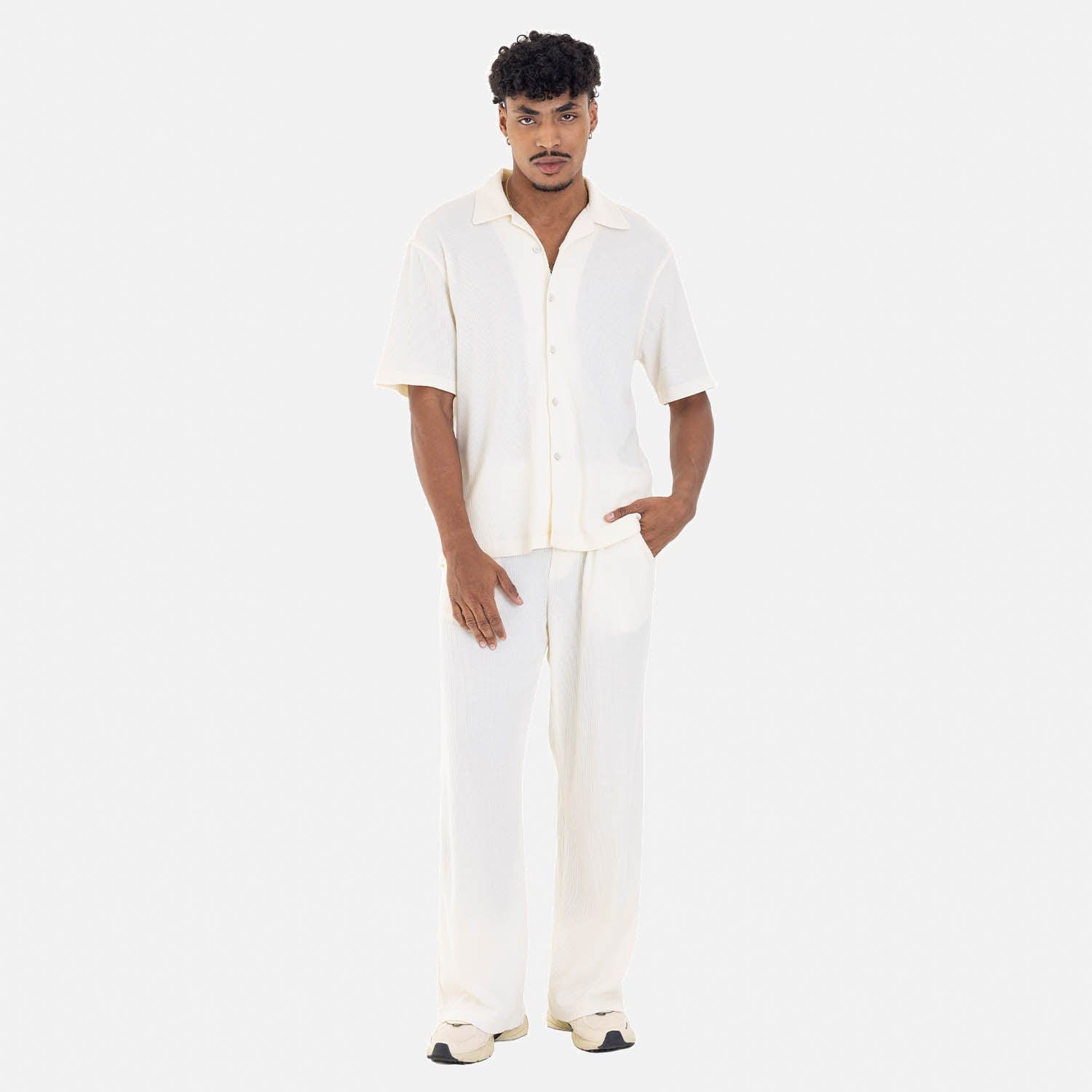 Relaxed Short Sleeve Shirt Ivory - imagen 2