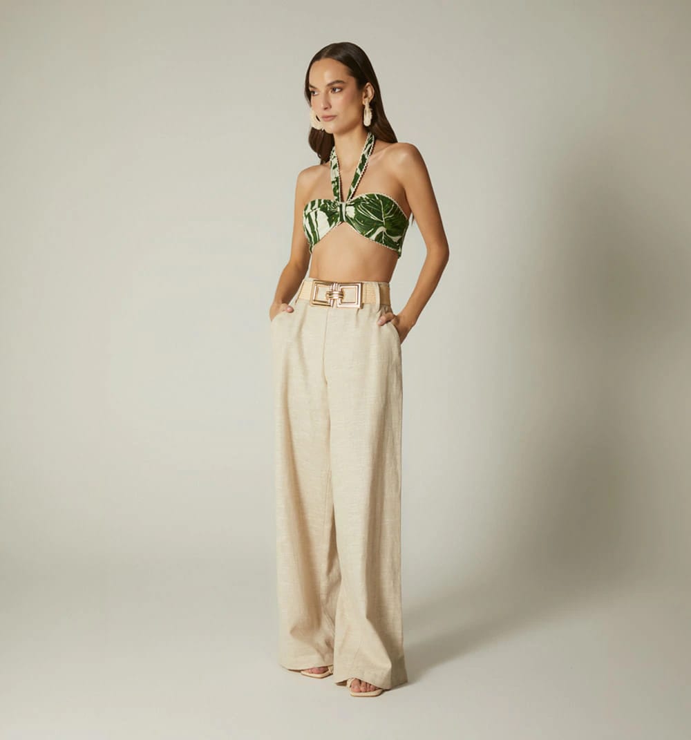 Blusa crop copas tira al cuello - imagen 2
