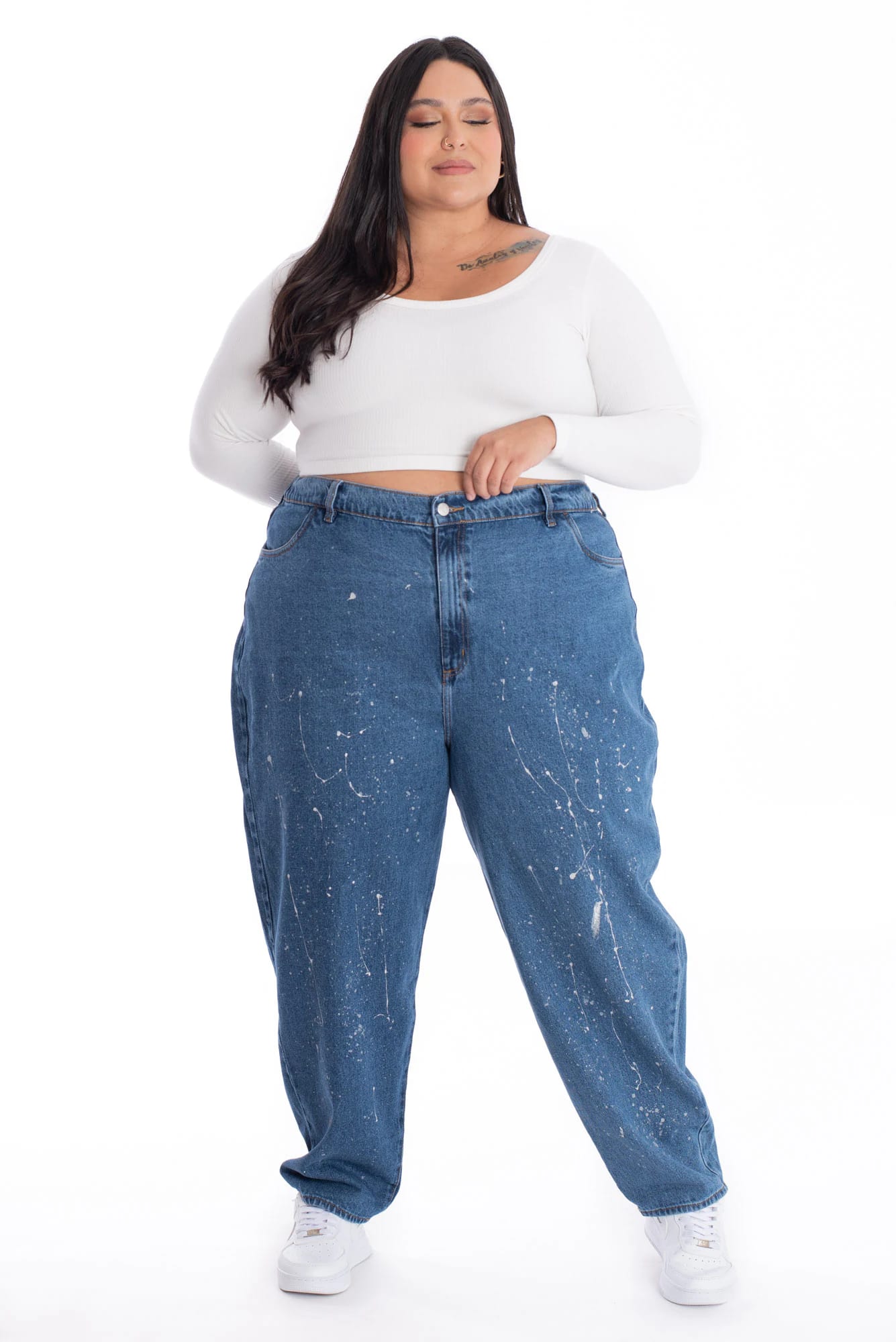 Jean Boyfriend Azul Medio Plata 377 - imagen 6