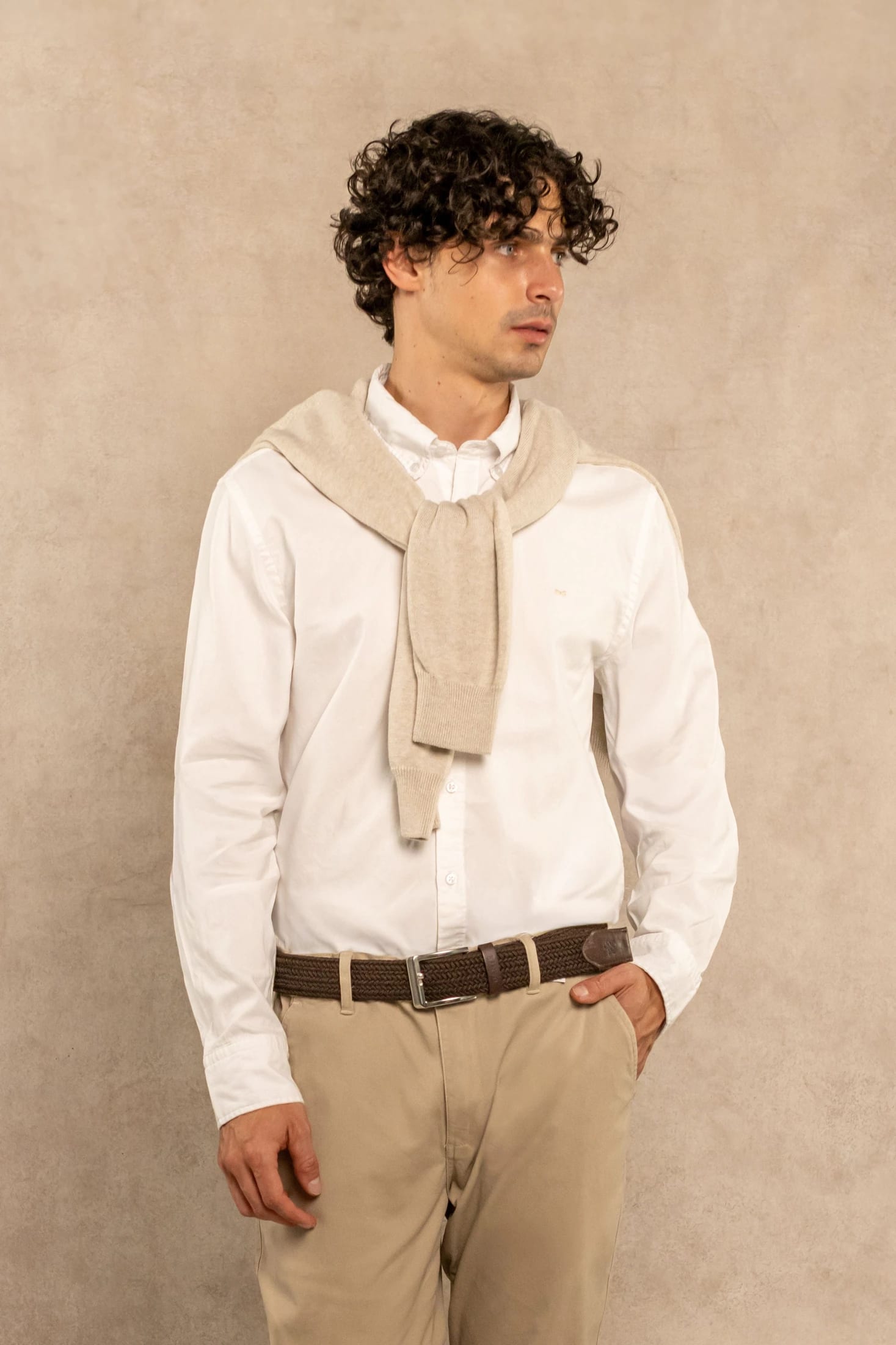 Camisa Antimanchas Oxford Blanco Logo Combinado - imagen 1