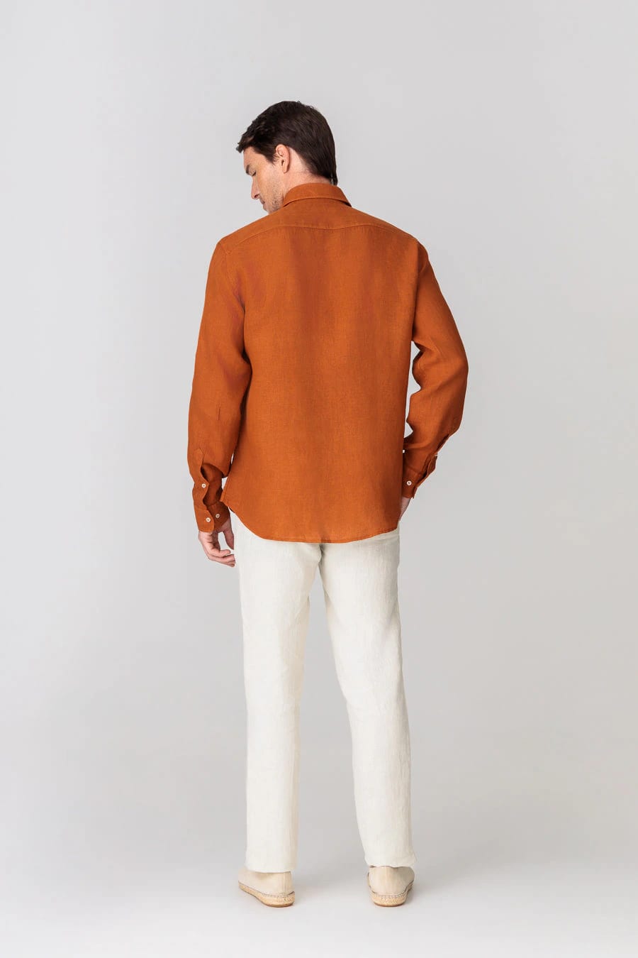 Men's linen pants beige basic - imagen 4