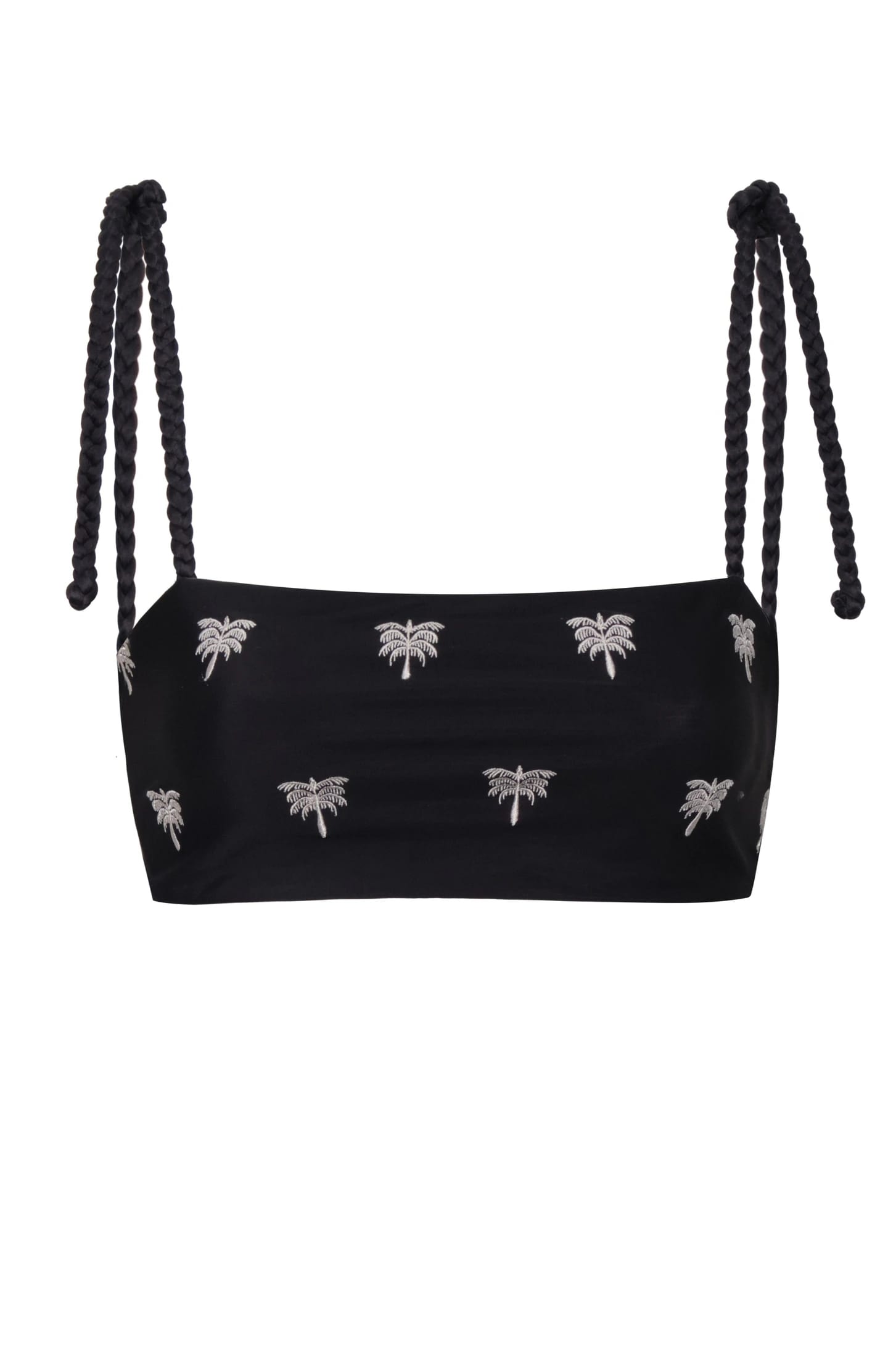 San Miguel Embroidered Top / Black - Ivory Polka Palms - imagen 2