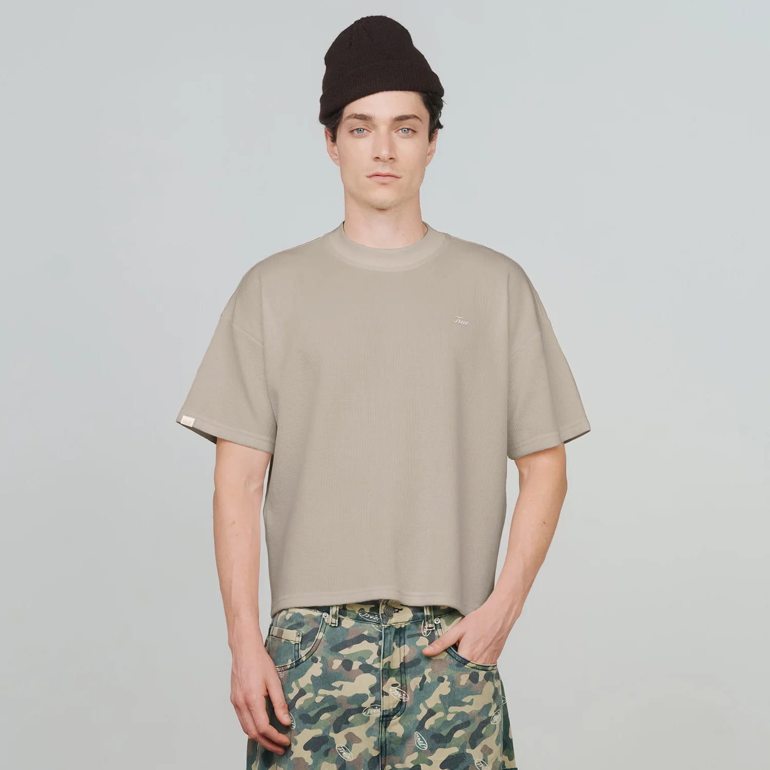 Textured Boxy Tee - Sand - imagen 4