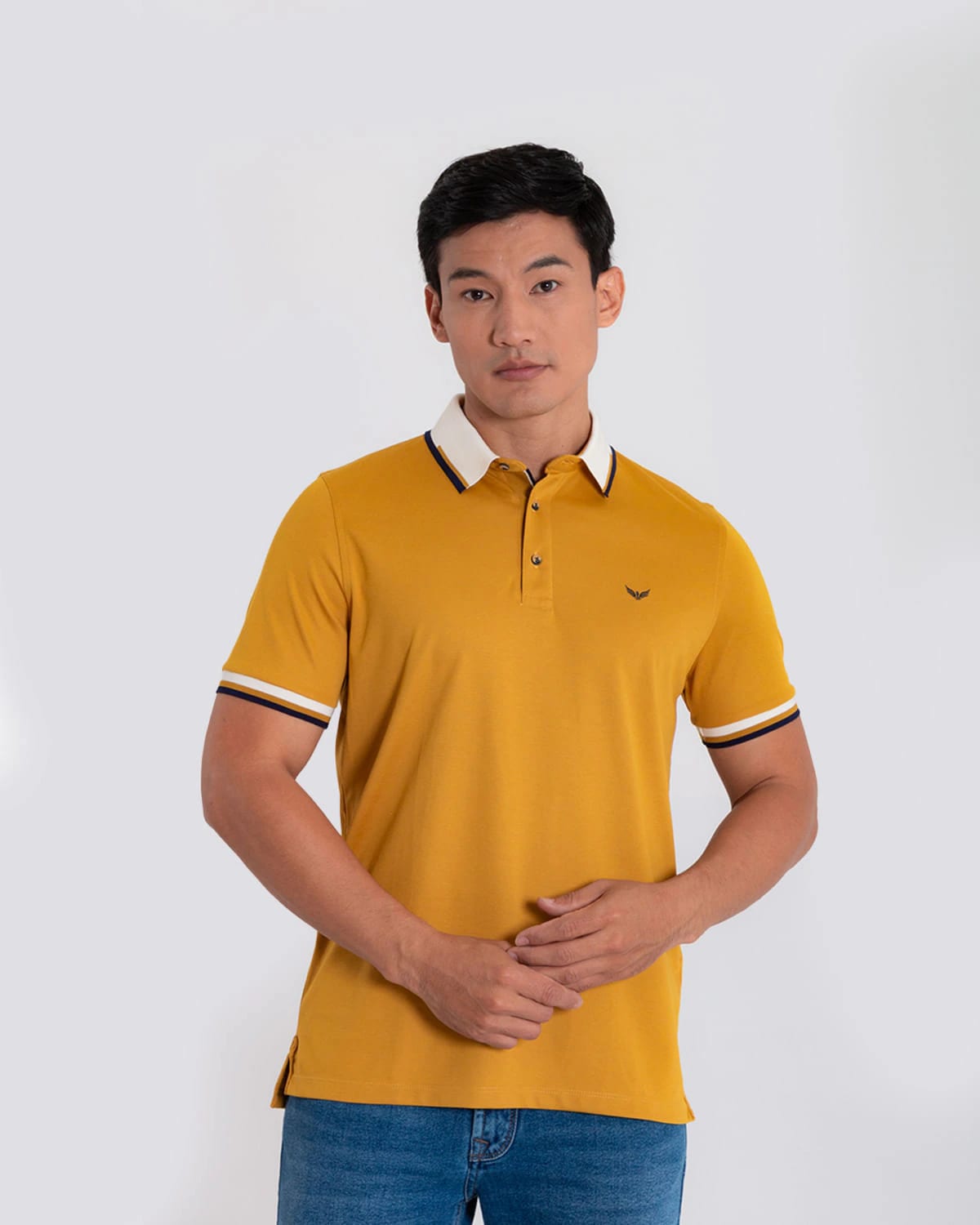 Polo slim ocre para hombre - imagen 1