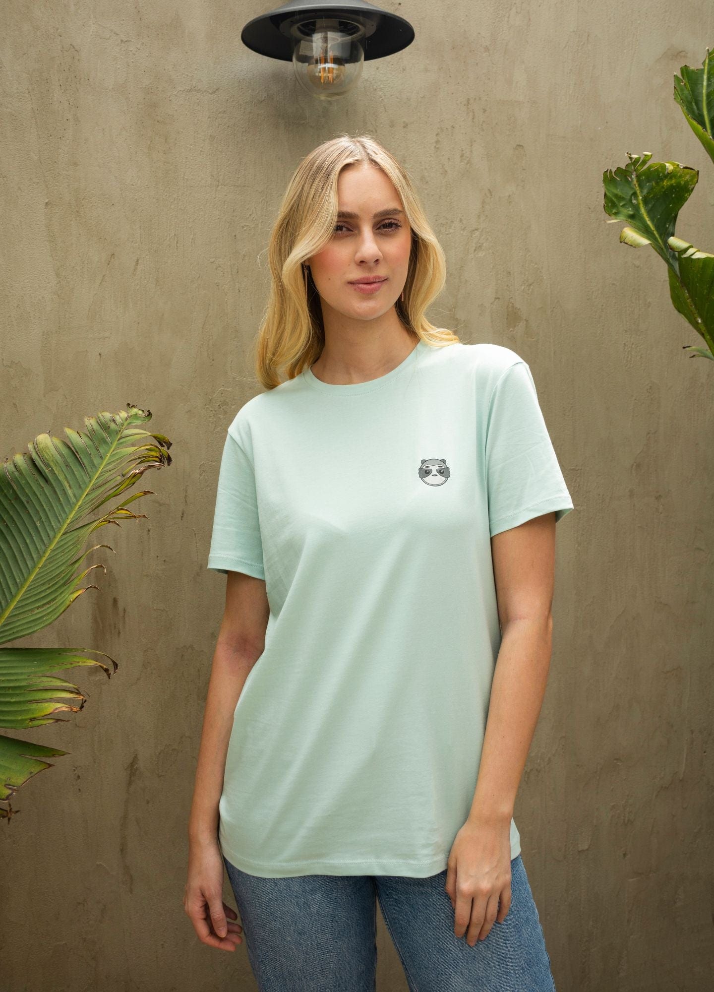 Basic Perezoso Camiseta Regular – Celeste - imagen 3