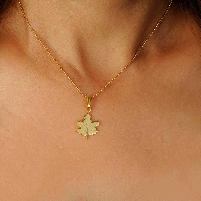 Cadena Y Dije Hoja De Arce - imagen 2