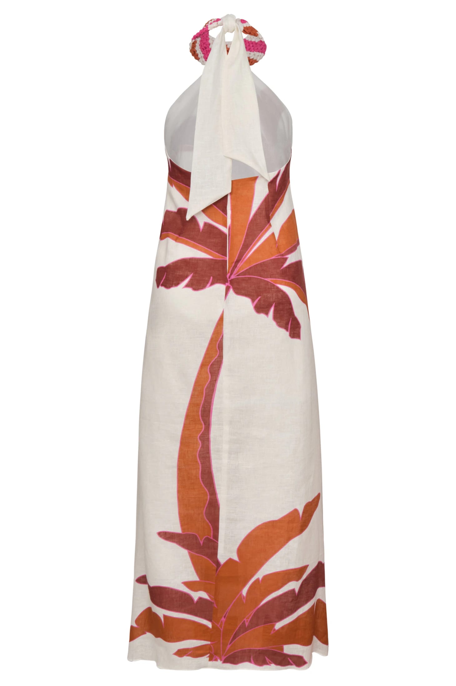 Ipanema Linen Maxi Dress / Fuchsia Palm - imagen 3