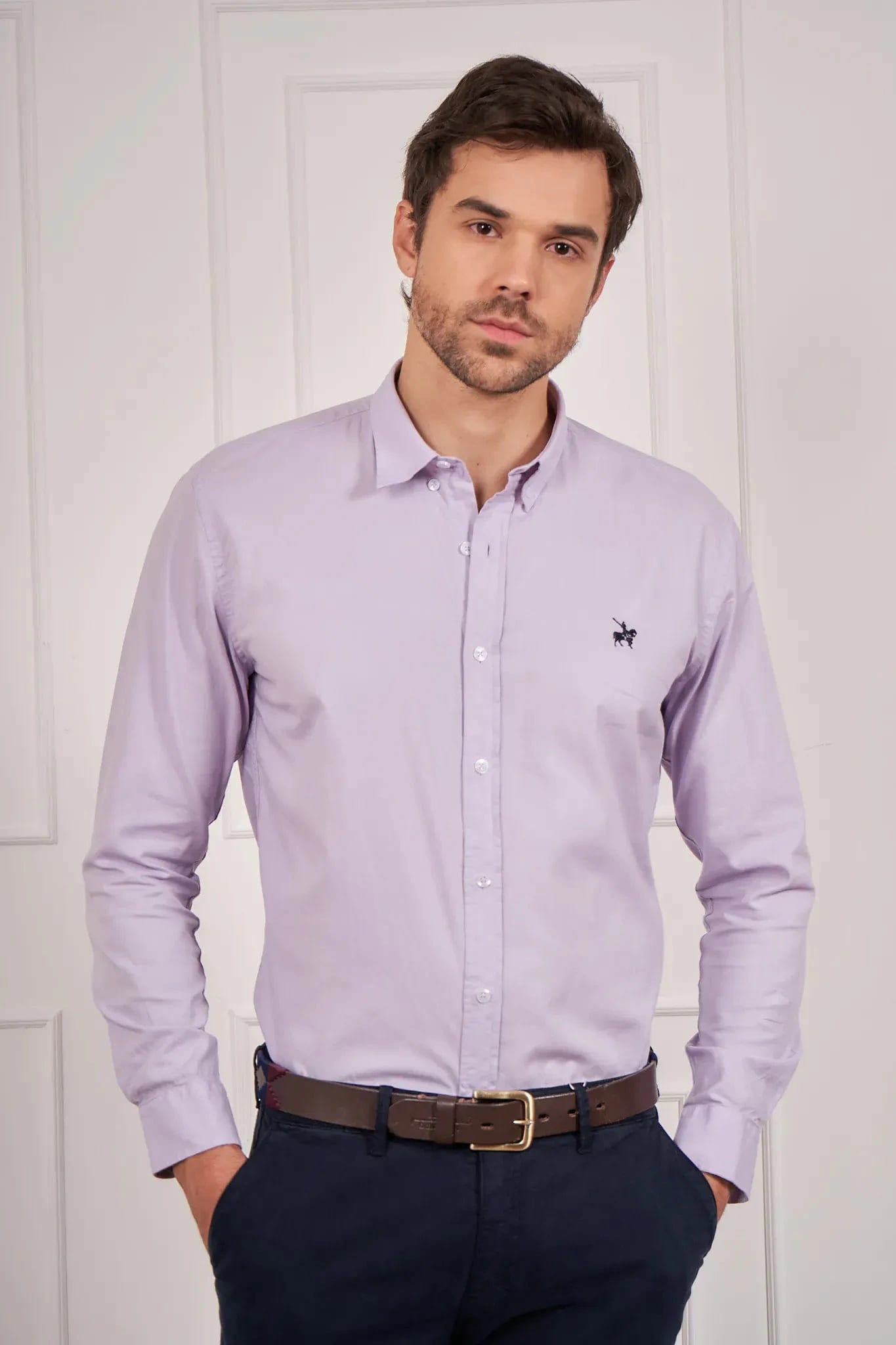 Camisa Oxford Hombre Lila - imagen 1