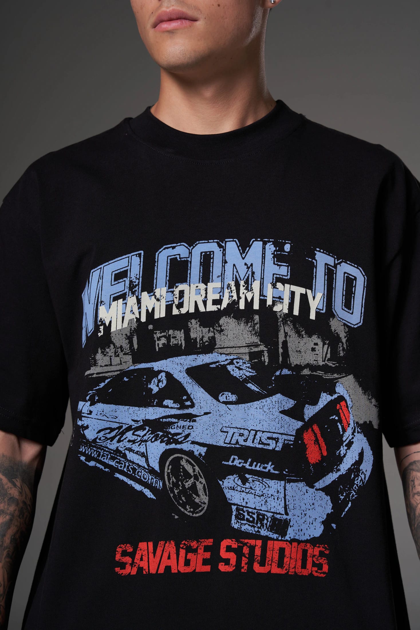 T shirt welcome to Miami azul 250 gramos 14604 - imagen 6