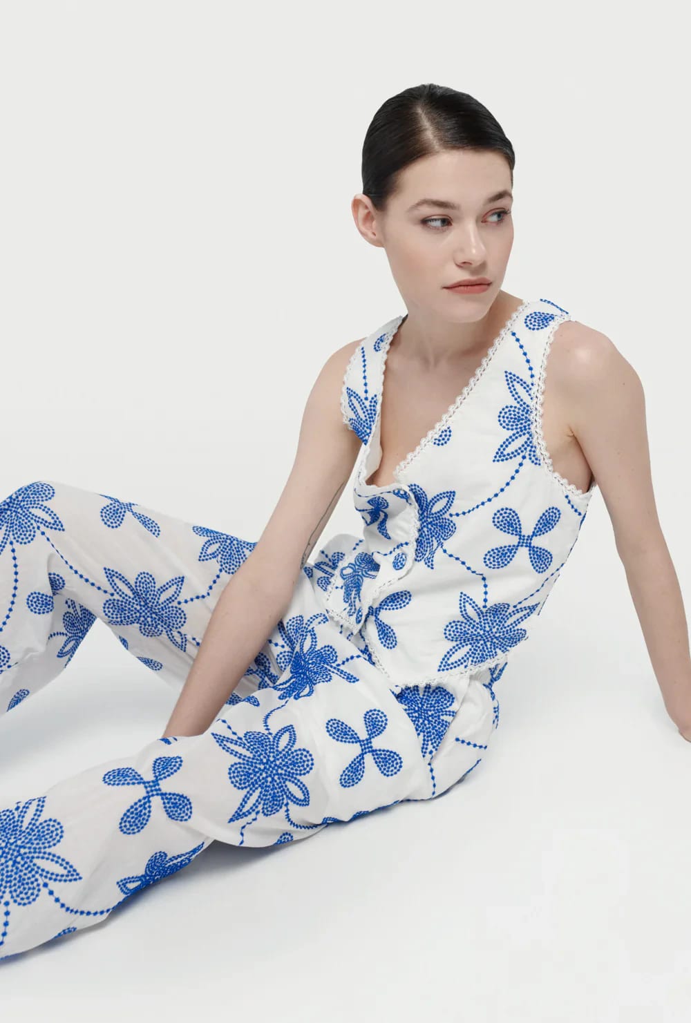 DAPHNE PANTS WHITE/BLUE - imagen 3