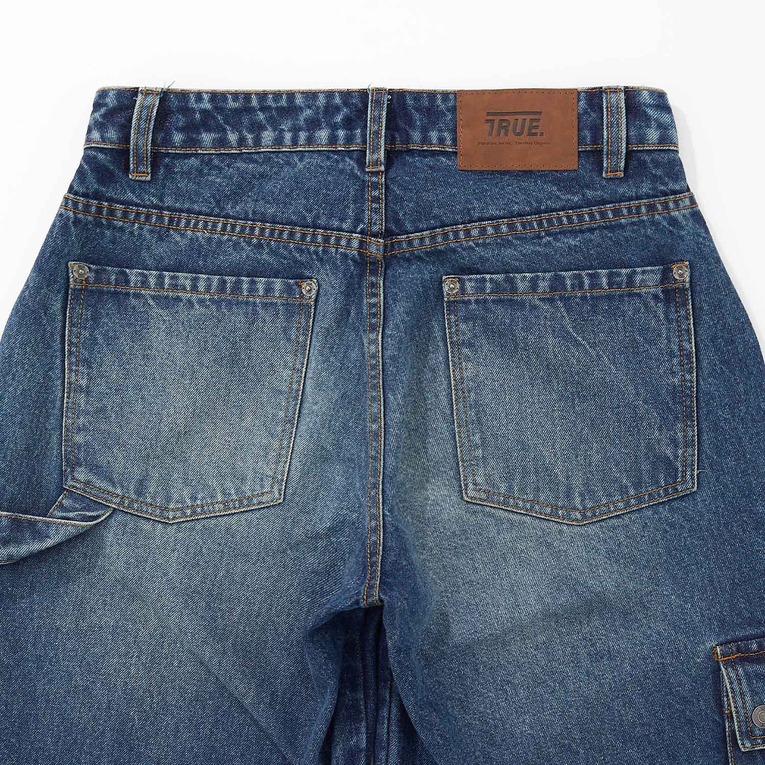 Cargo Multi-Pocket Denim Pants - Deep Blue - imagen 6