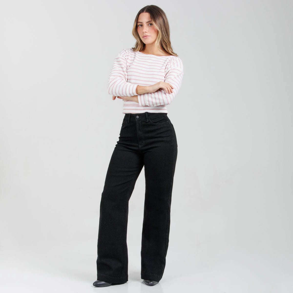 Jean Wde Leg Negro Ax-3158 Licrado - imagen 1